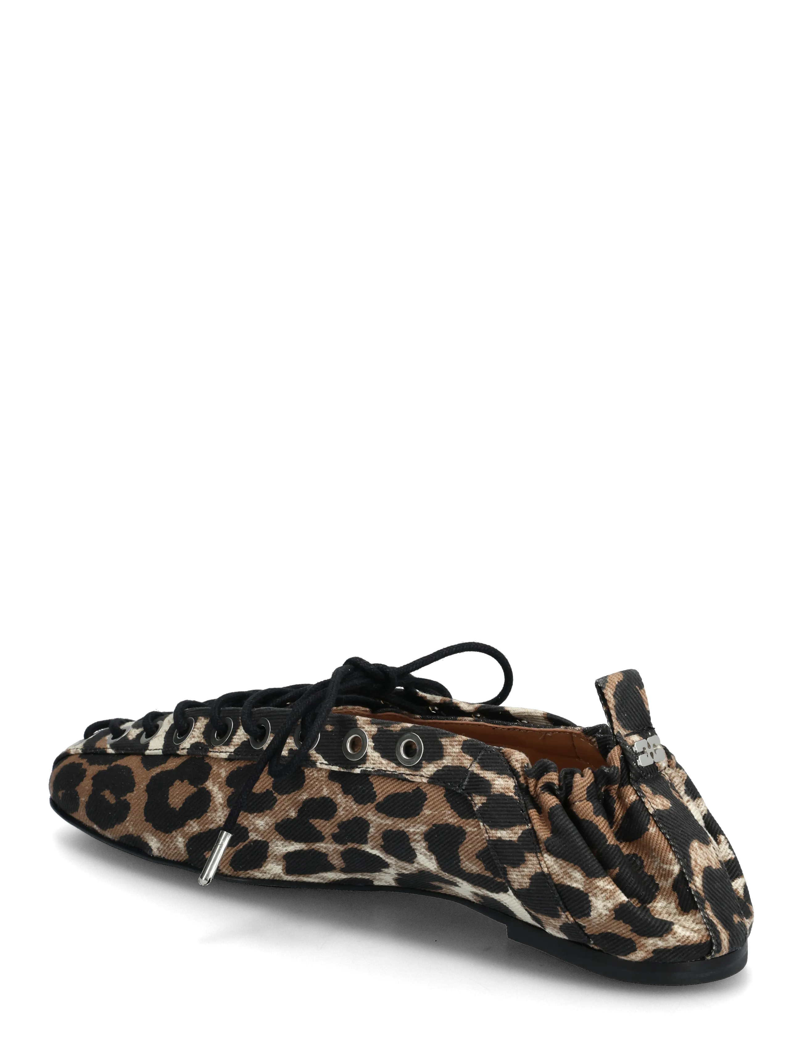 Ganni - Lace Up Ballerina Denim Print - erilised sündmused - multicolored - 1