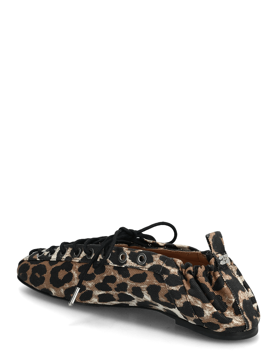 Ganni - Lace Up Ballerina Denim Print - erilised sündmused - multicolored - 1