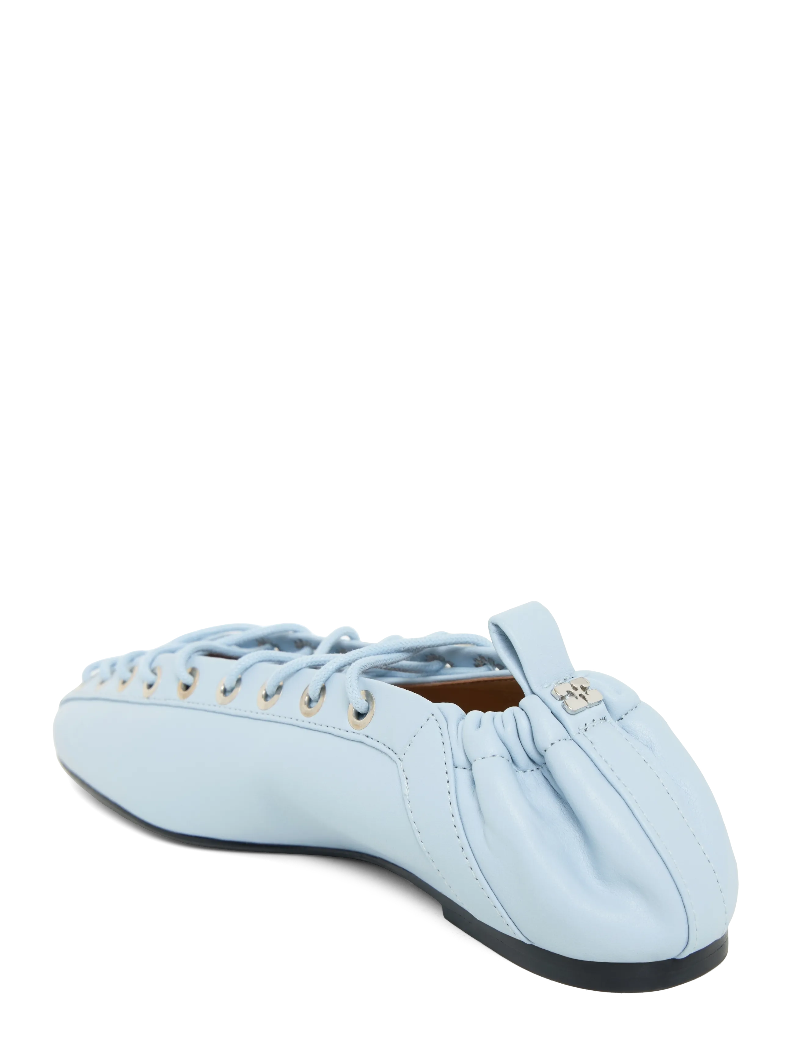 Ganni - Eyelets Lace-Up Ballerina Flats - besondere anlässe - blue - 1