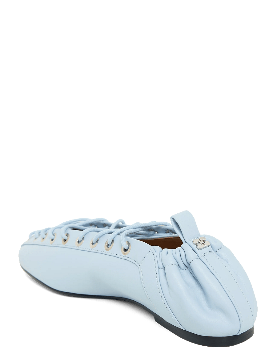 Ganni - Eyelets Lace-Up Ballerina Flats - erilised sündmused - blue - 1