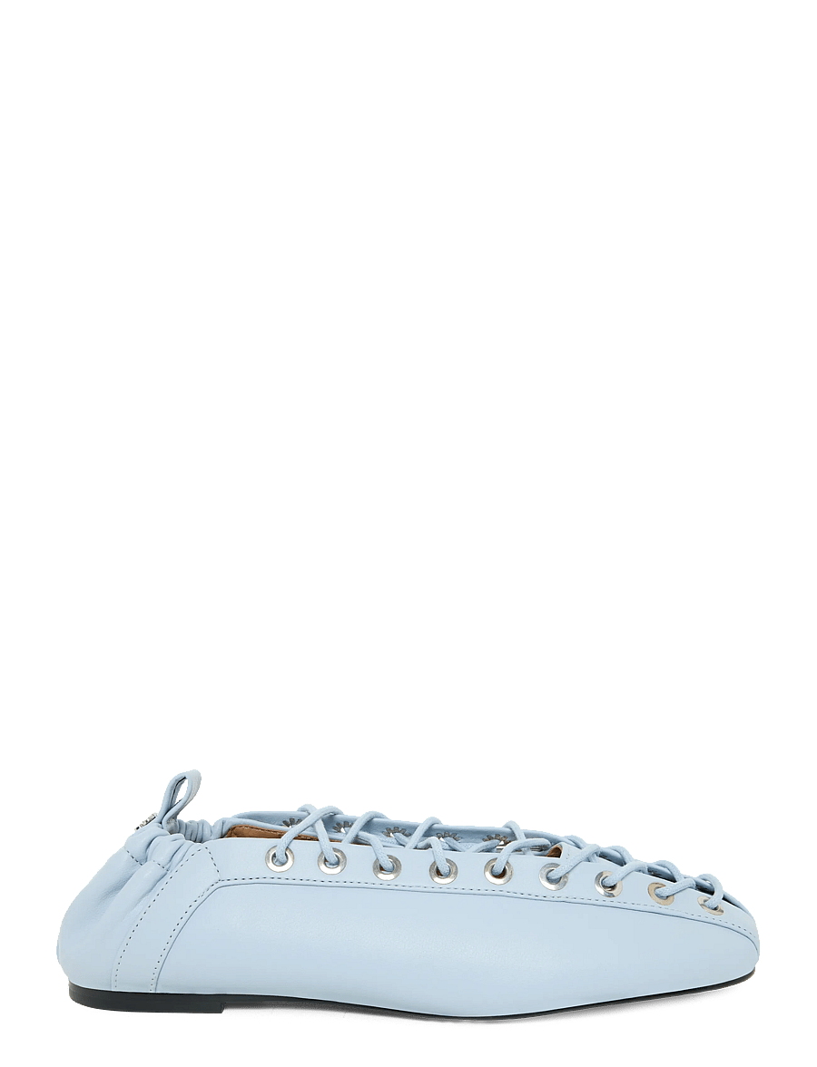 Ganni - Eyelets Lace-Up Ballerina Flats - erilised sündmused - blue - 2