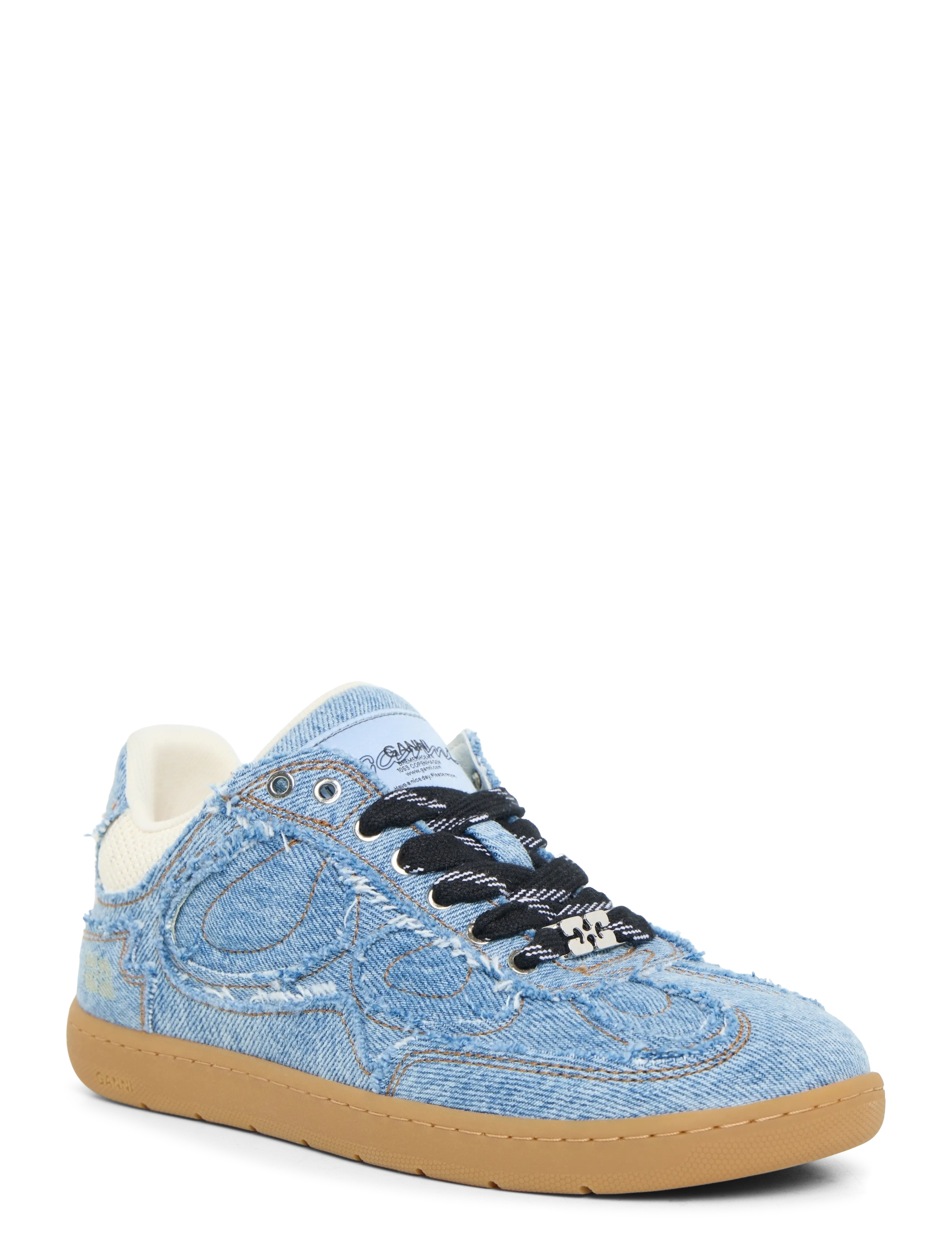 Ganni 08 Raw Edge Sneakers, Kvinder, Råkantede Sneakers, Blå, Str: 37