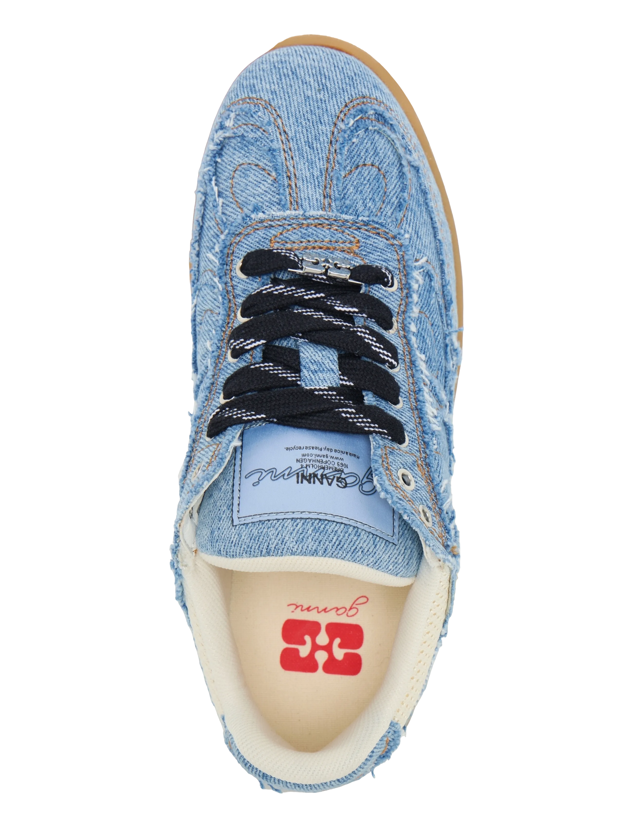 Ganni - 08 Raw Edge Sneakers - niedrige sneaker - blue - 3