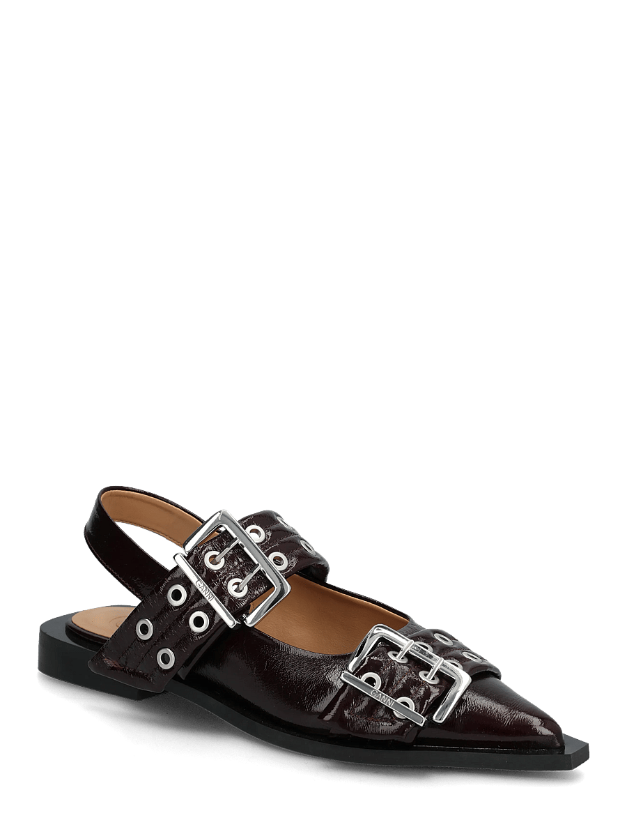 Ganni - Feminine Buckle Ballerinas - besondere anlässe - red - 0
