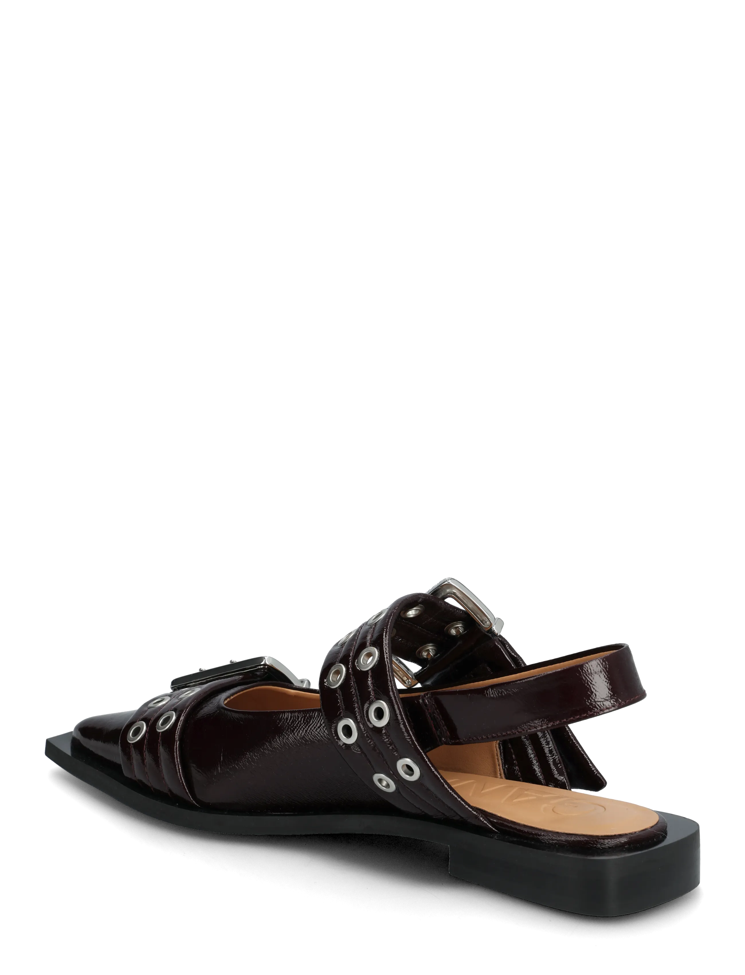 Ganni - Feminine Buckle Ballerinas - besondere anlässe - red - 1
