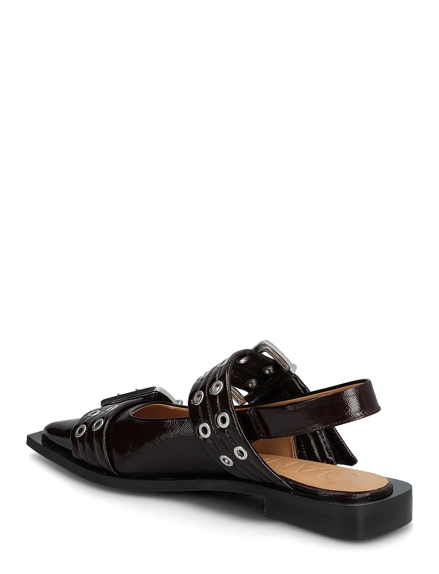 Ganni - Feminine Buckle Ballerinas - besondere anlässe - red - 1