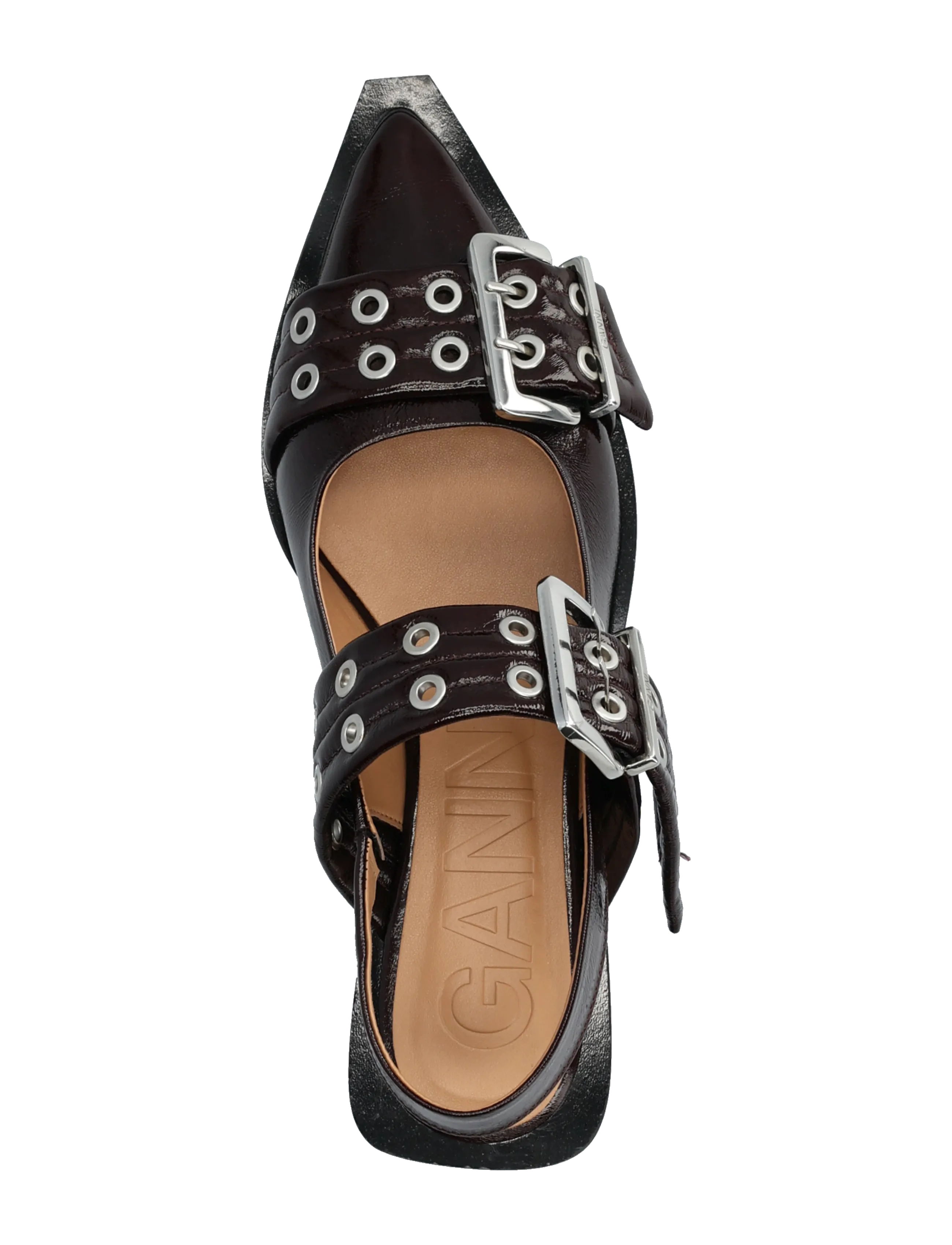 Ganni - Feminine Buckle Ballerinas - besondere anlässe - red - 3