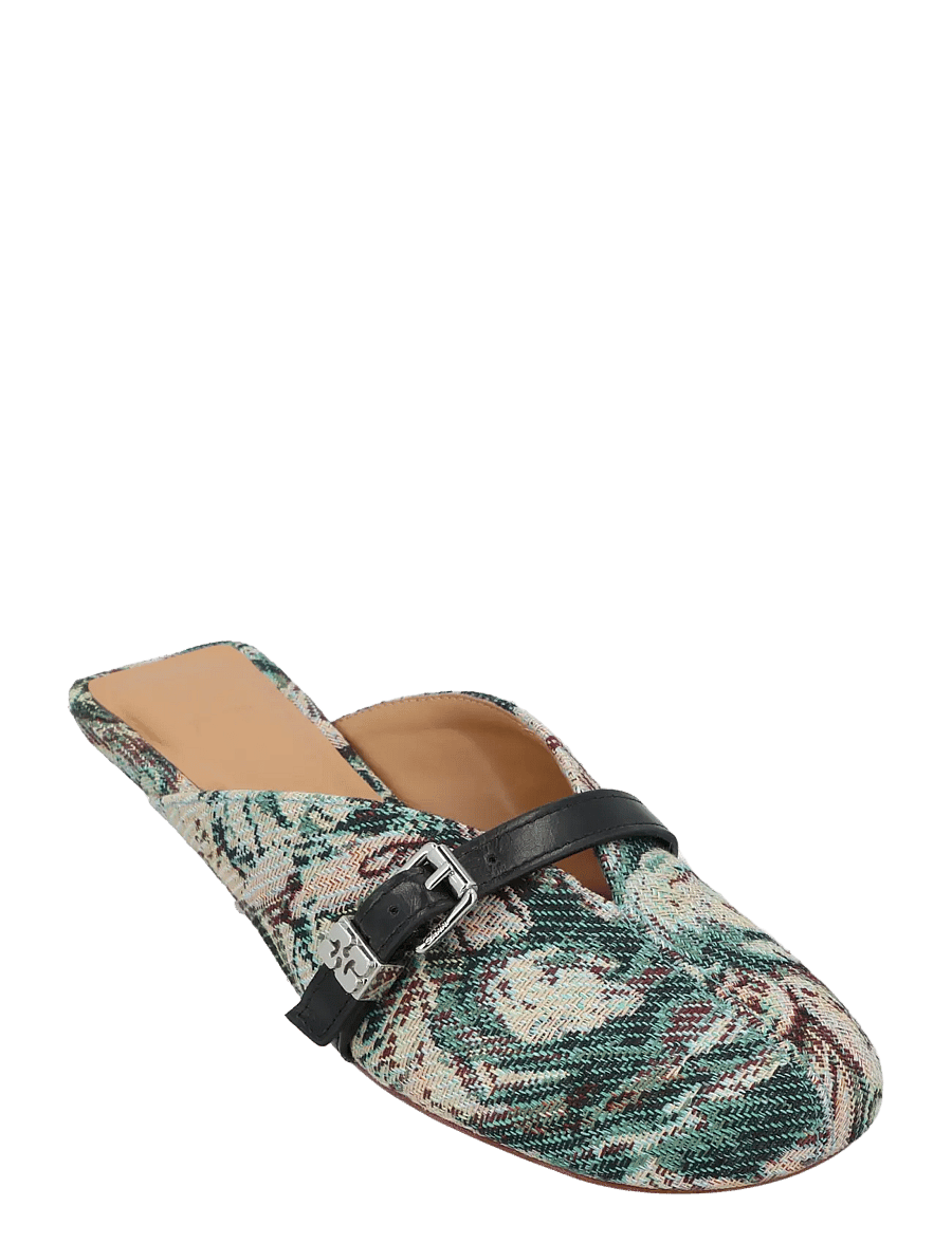 Ganni - Tapestry Kitten Heeled Mules - kontsaga muula-stiilis jalanõud - multicolored - 0