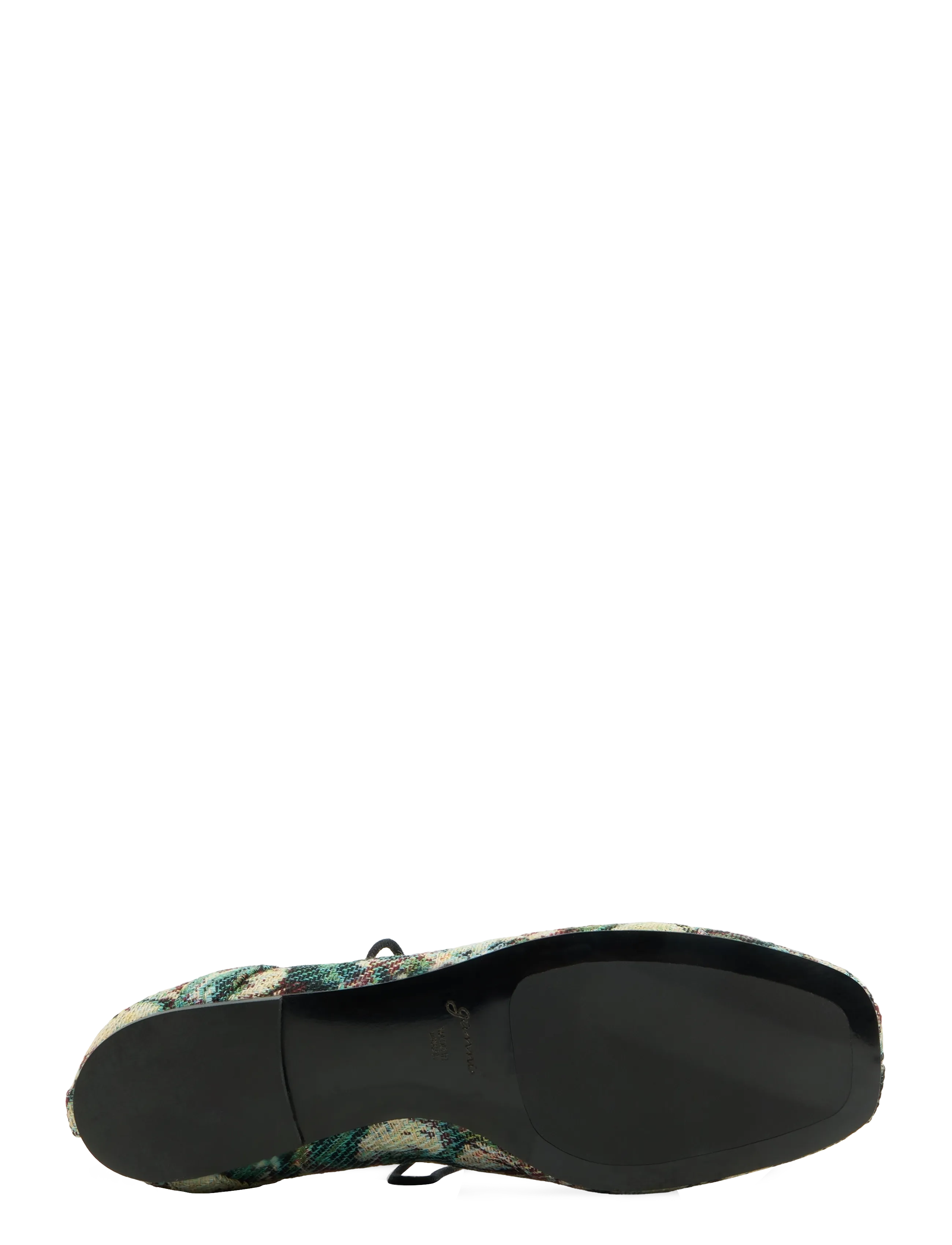Ganni - Tapestry Effect Lace Up Ballerina Flat - multicolored - 4