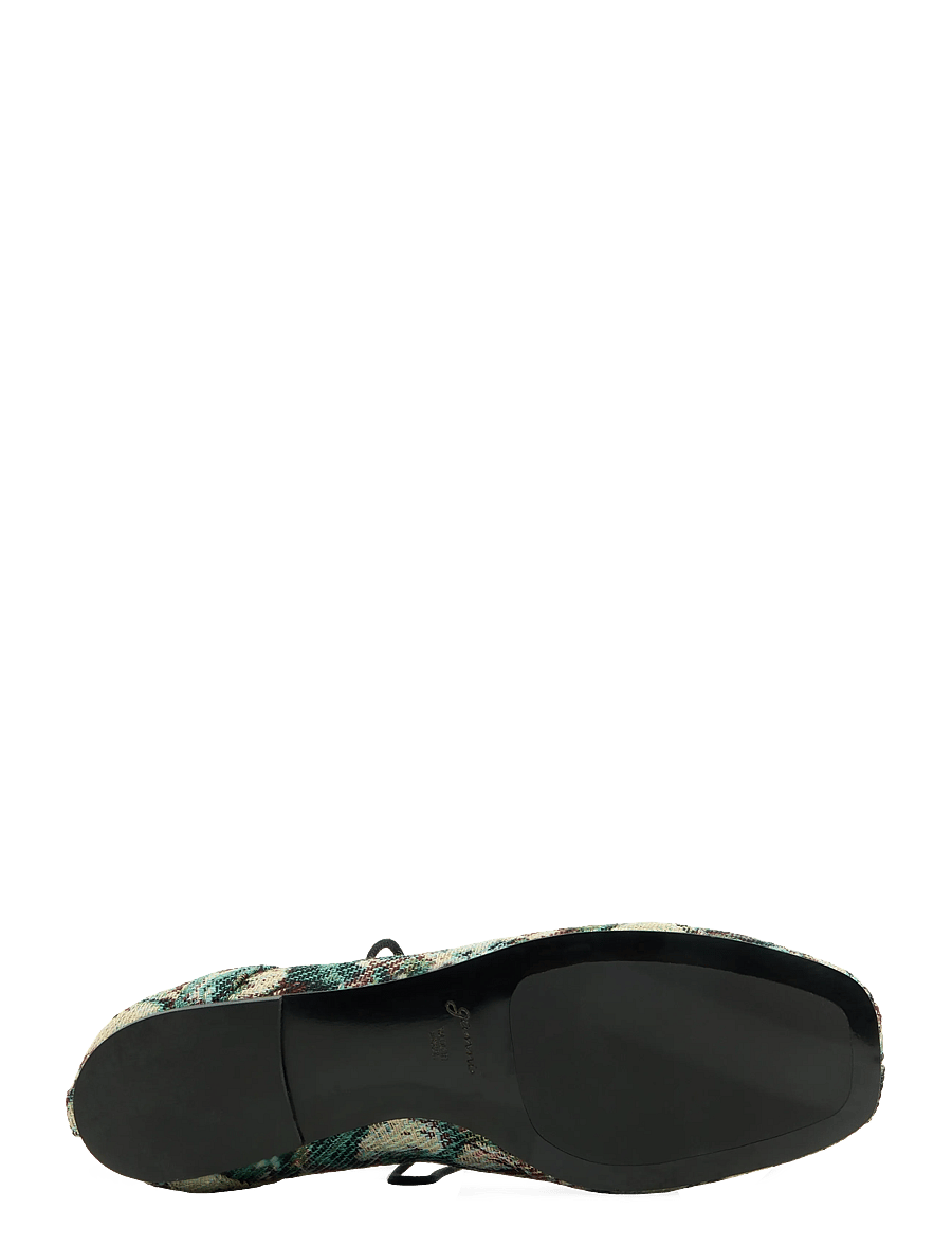 Ganni - Tapestry Effect Lace Up Ballerina Flat - særlige begivenheder - multicolored - 4