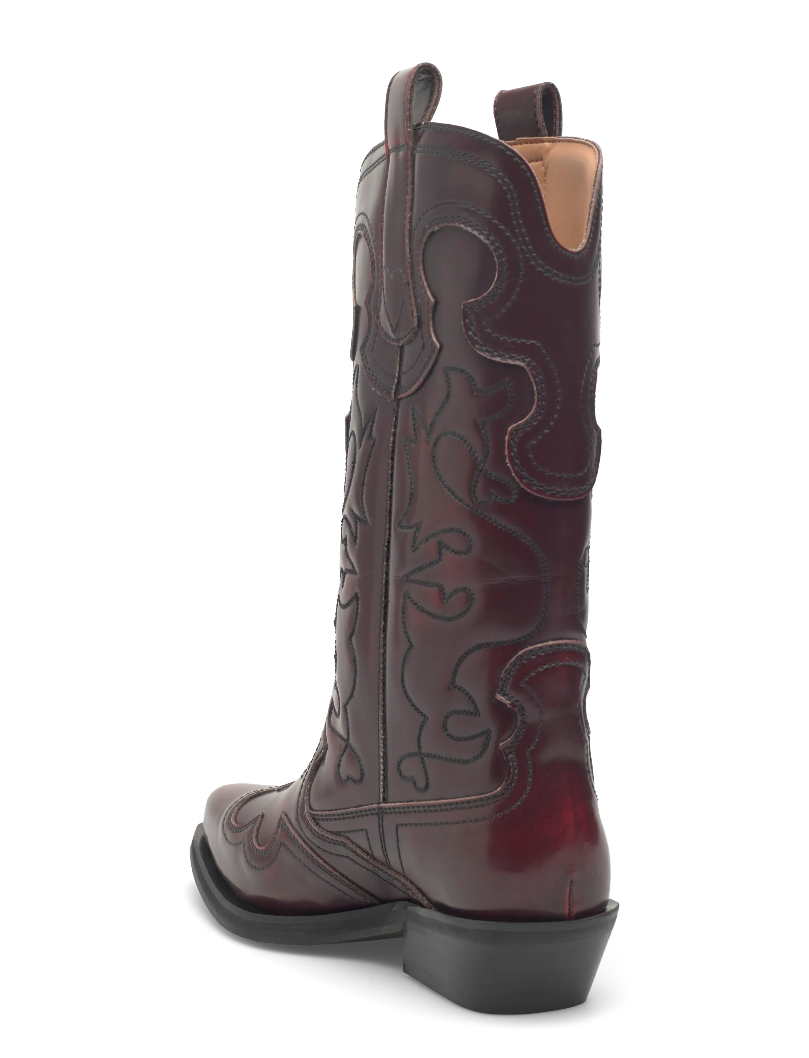 Mid Shaft Embroidered Western Boot Brushed 3