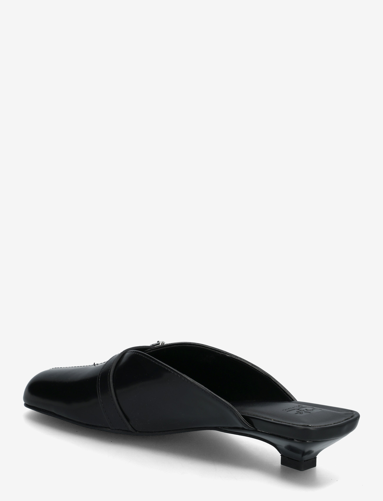 Ganni - Sue Kitten Heel Mule Box Oleatex - mules med hæle - black - 1