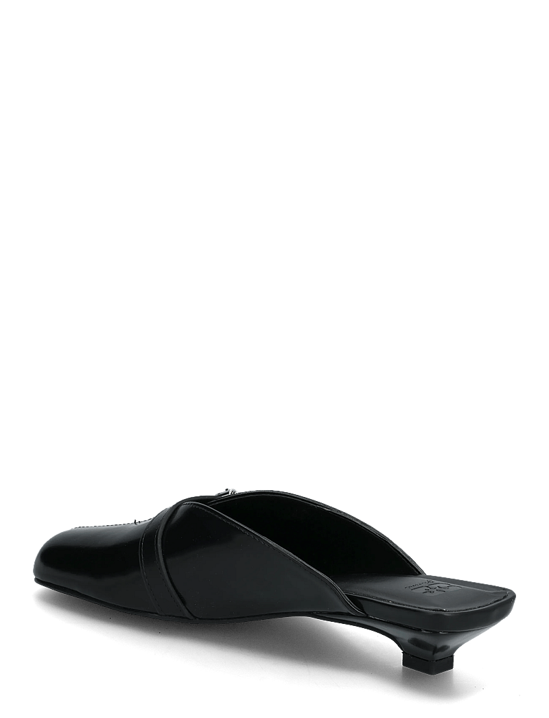 Ganni - Sue Kitten Heel Mule Box Oleatex - mules med hæle - black - 1