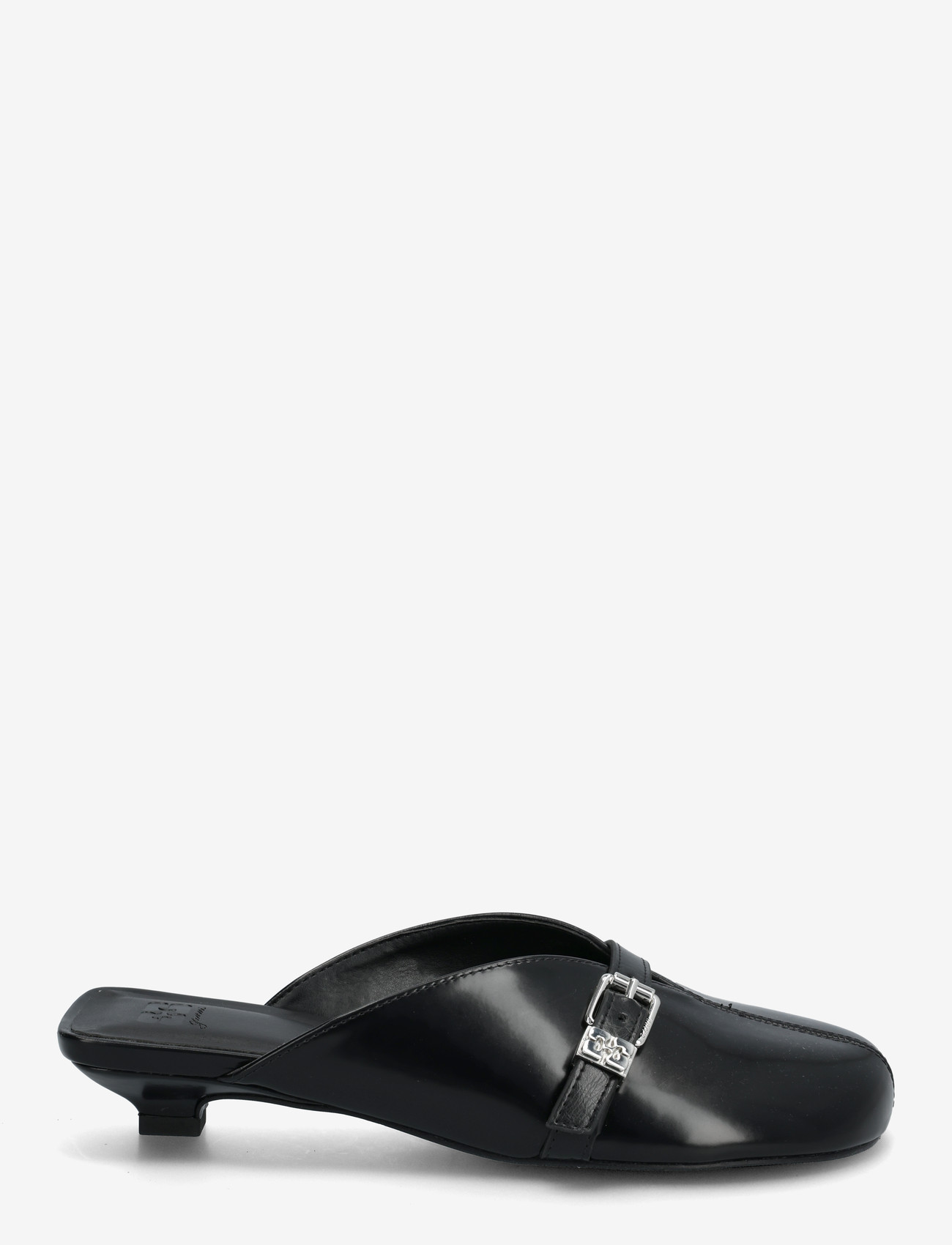 Ganni - Sue Kitten Heel Mule Box Oleatex - mules med hæle - black - 2