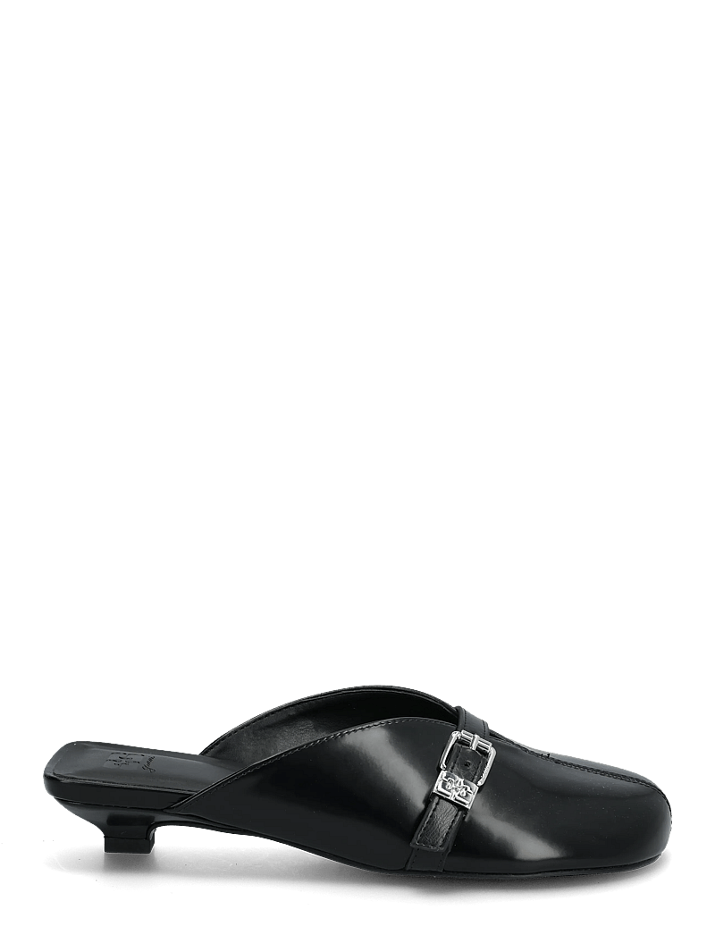 Ganni - Sue Kitten Heel Mule Box Oleatex - mules med hæle - black - 2