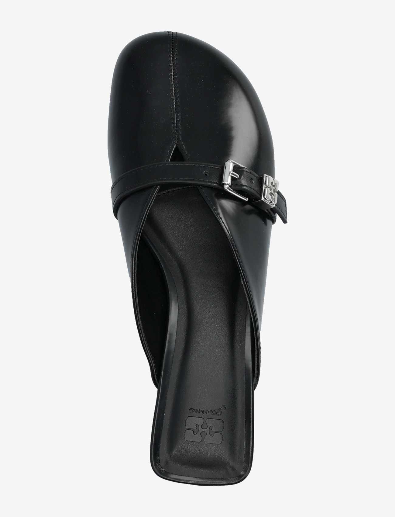 Ganni - Sue Kitten Heel Mule Box Oleatex - mules med hæle - black - 3