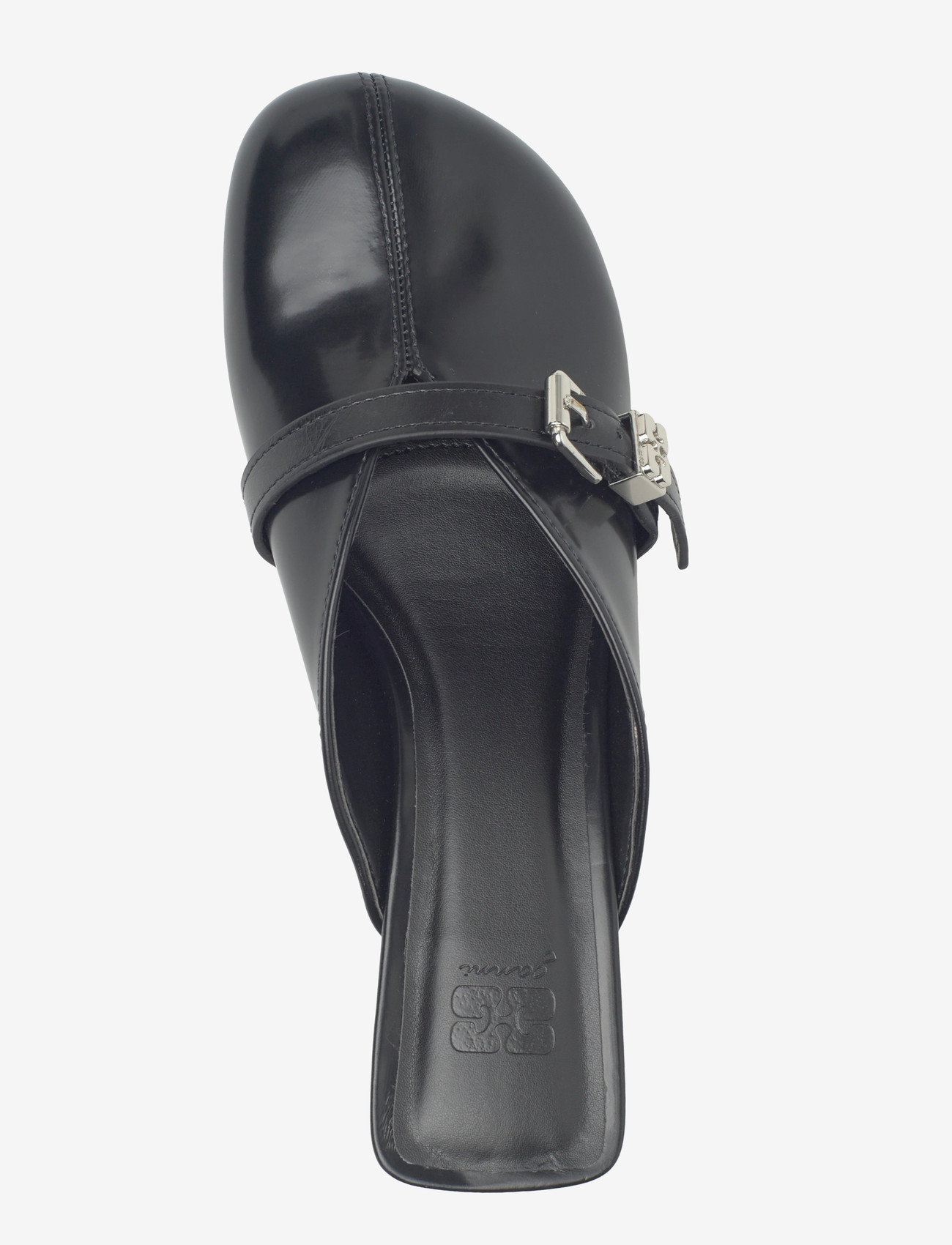 Ganni - Sue Heeled Mule Box Oleatex - mules med hæle - black - 3