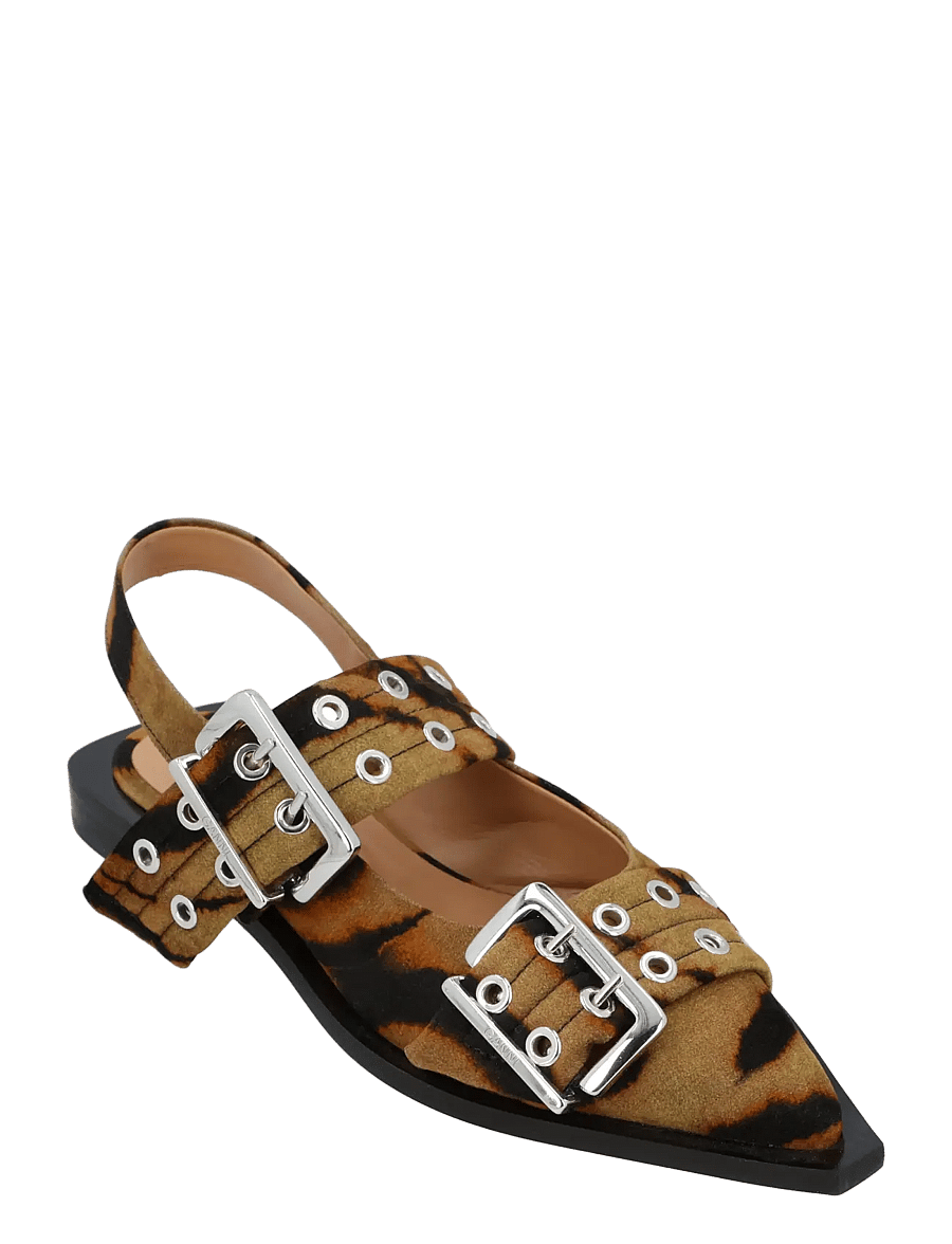 Ganni - Feminine Buckle Ballerinas - besondere anlässe - green - 0