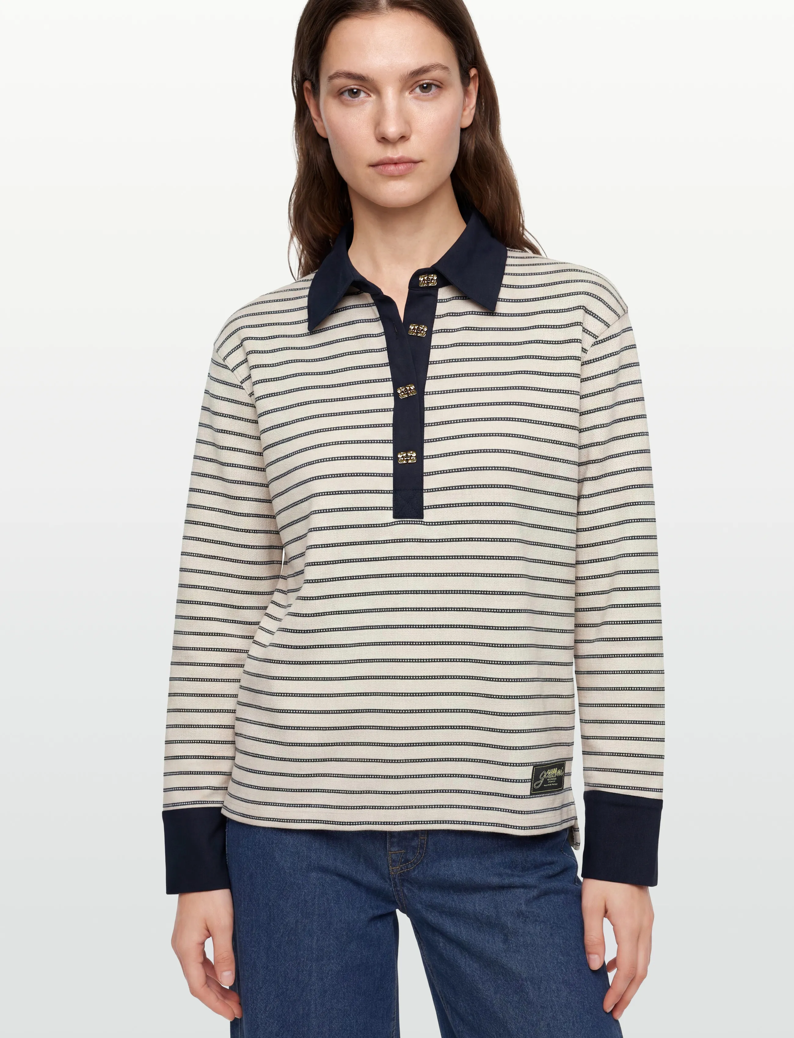 Ganni - Single Piquet Jersey Polo - pikéer - multicolored - 3