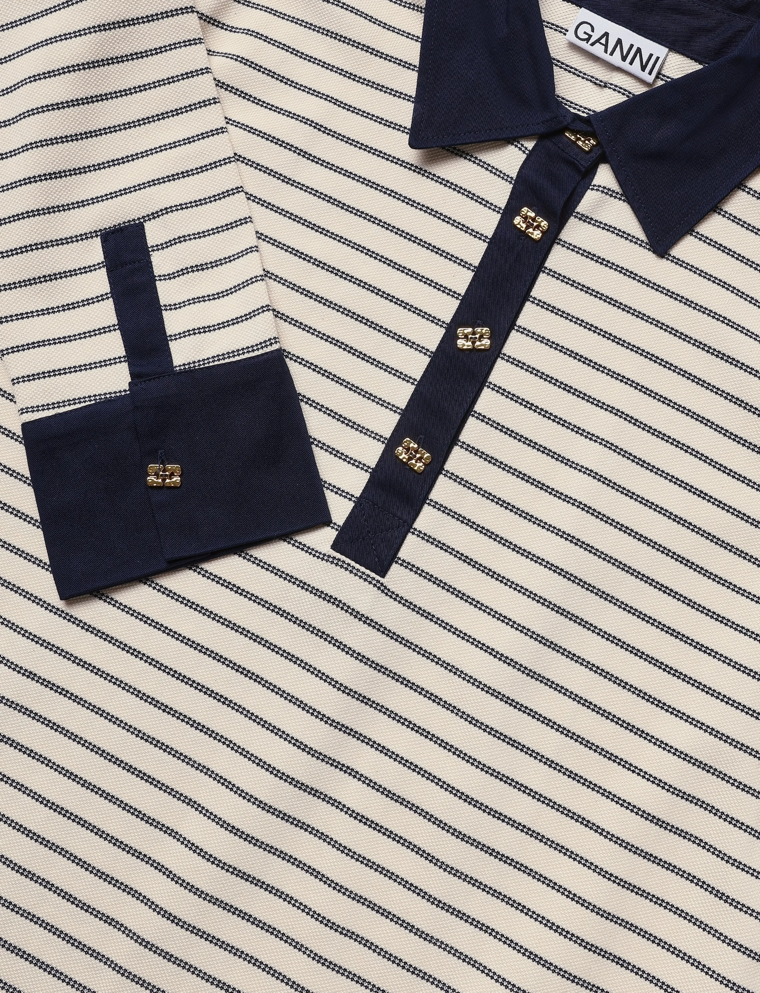 Ganni - Single Piquet Jersey Polo - multicolored - 2
