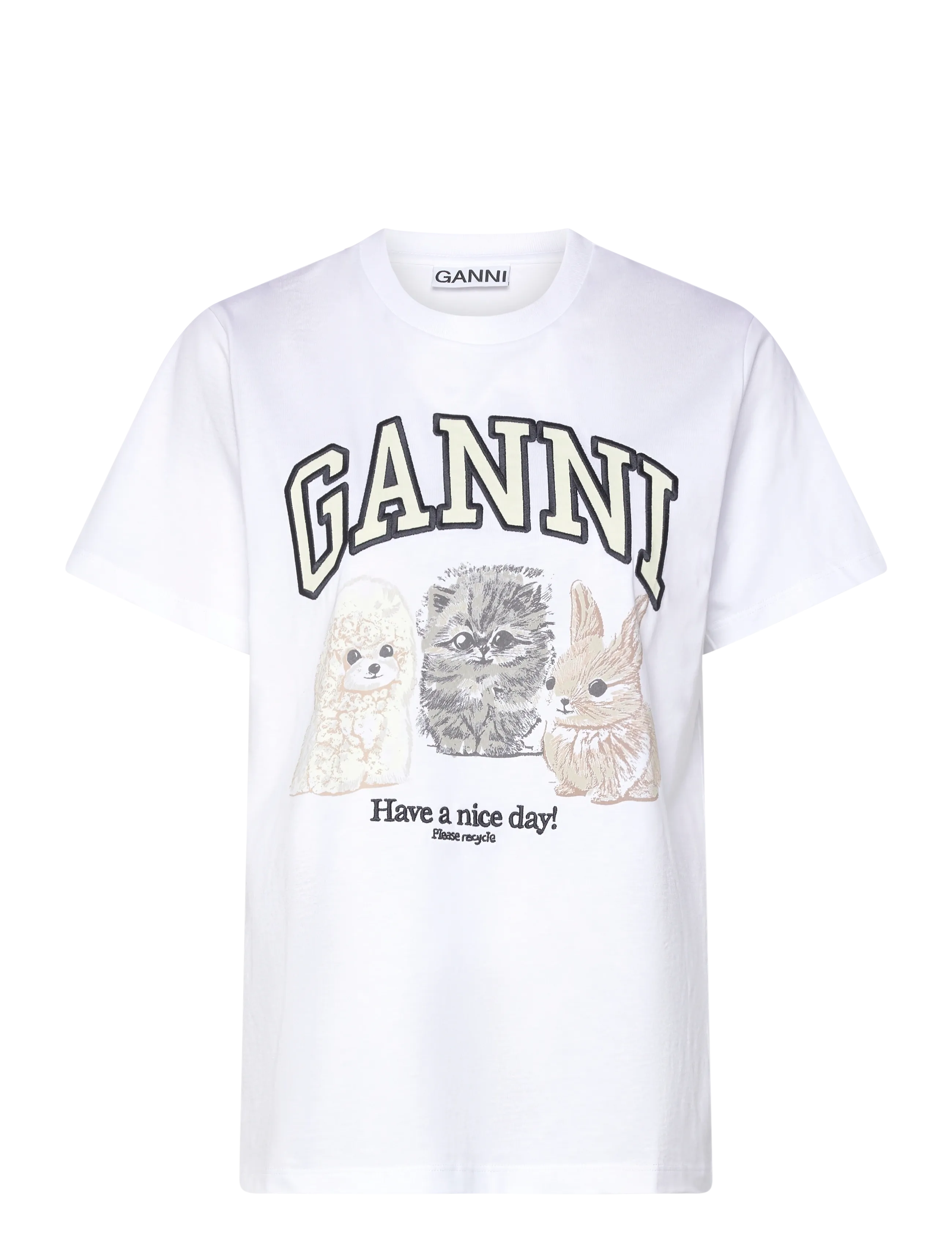 Ganni "Have a Nice Day" t-shirt - Clothing - WHITE / white