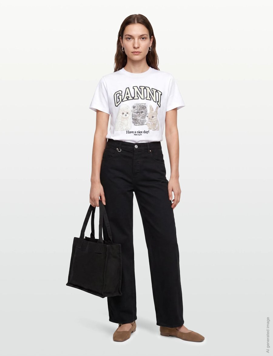 Ganni - "Have a Nice Day" t-shirt - white - 0
