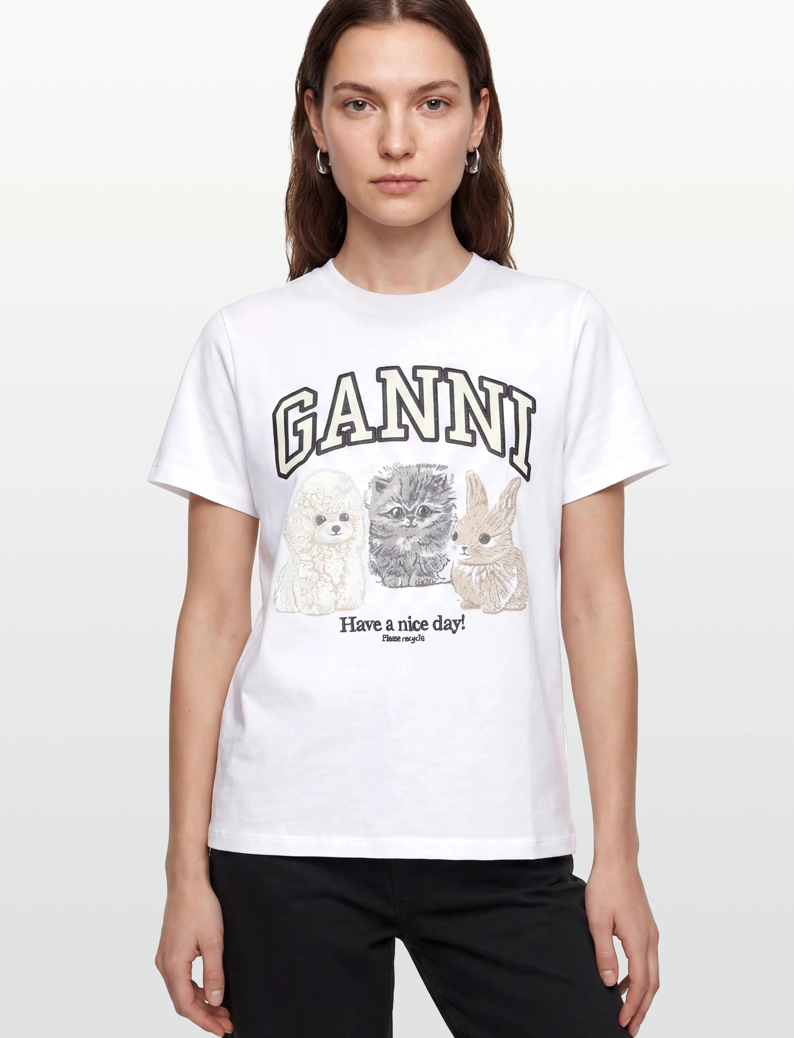 Ganni - "Have a Nice Day" t-shirt - white - 3