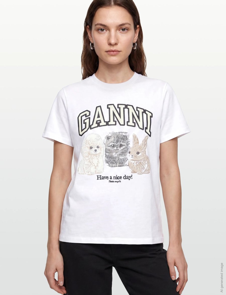 Ganni - "Have a Nice Day" t-shirt - white - 3