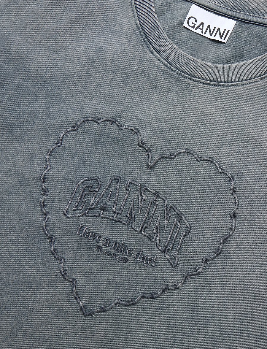 Ganni - Washed Heart T-Shirts - t-shirts - grey - 2