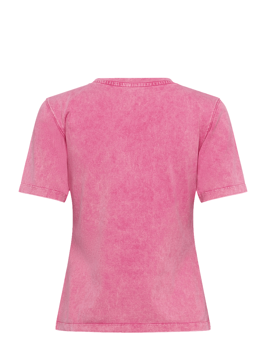 Ganni - Heavy Cotton Heart T Shirt - t-shirts - pink - 1