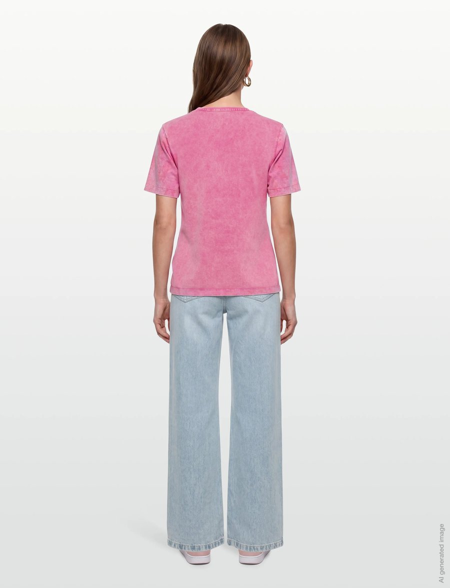 Ganni - Heavy Cotton Heart T Shirt - t-shirts - pink - 4