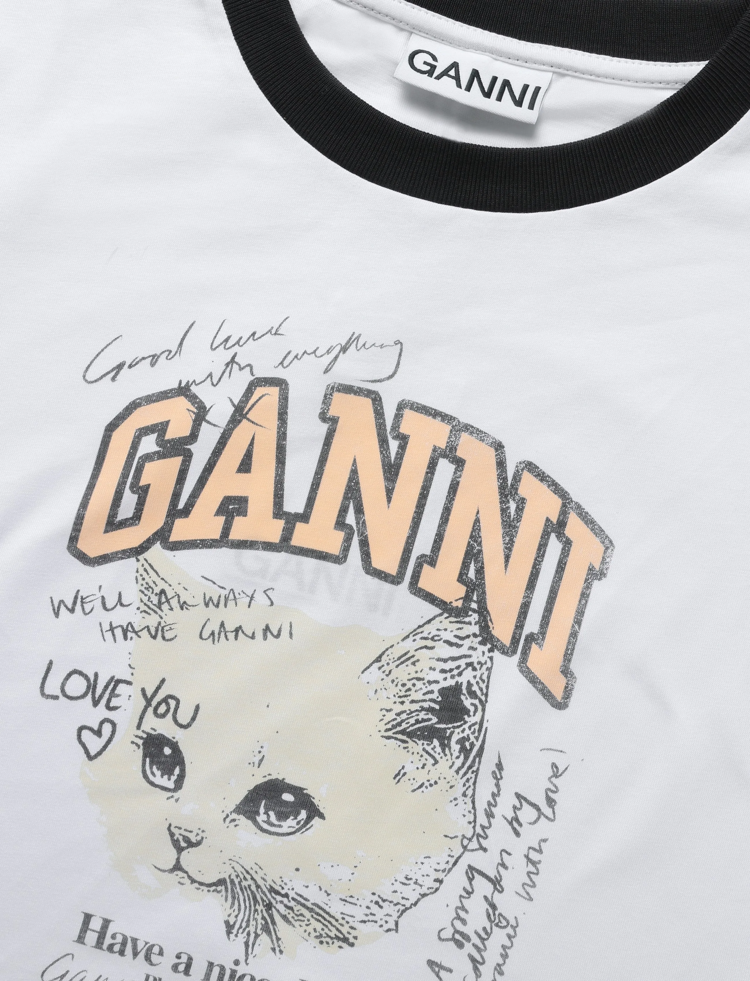 Ganni - Cotton Jersey T Shirt - white - 2