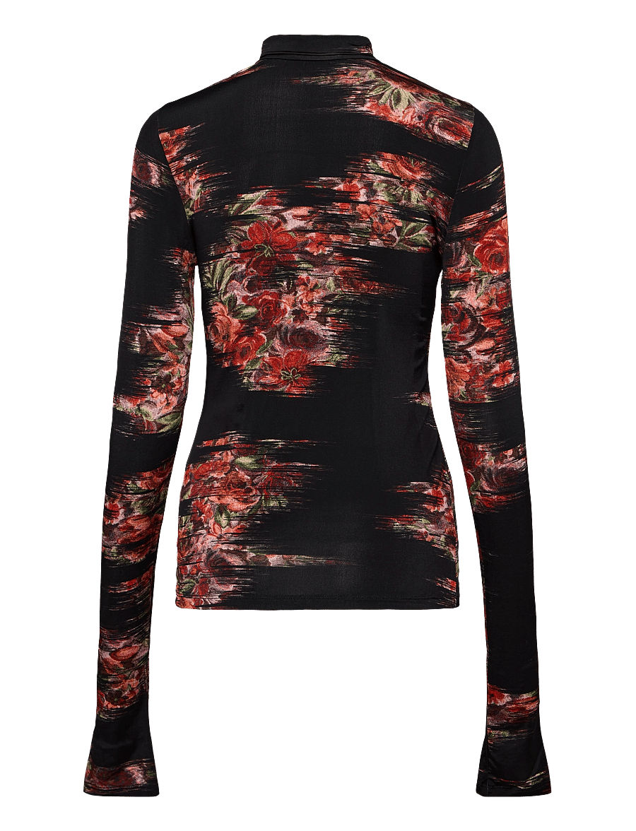 Ganni - Floral Jersey Turtleneck - gebreide truien - multicolored - 2