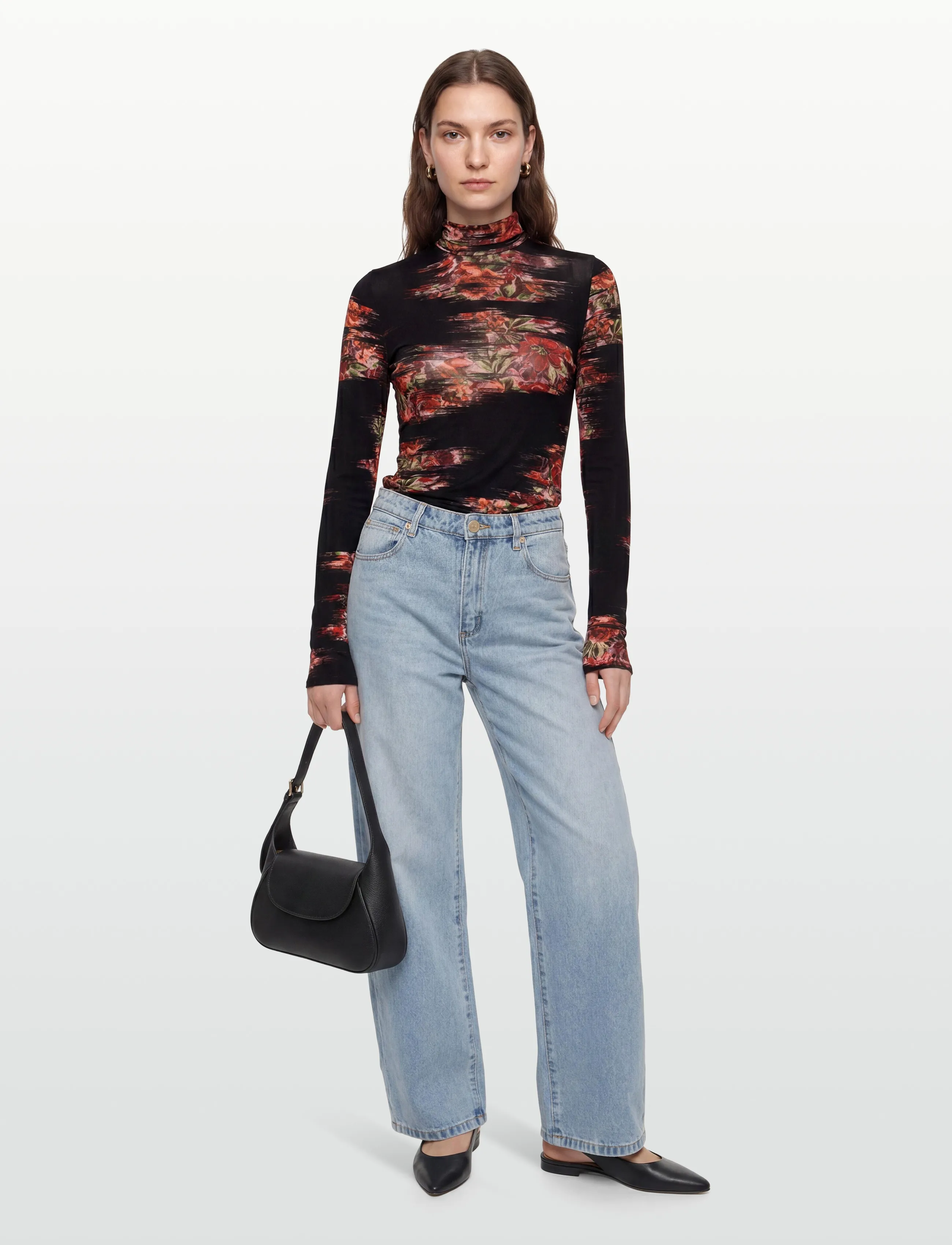 Ganni - Floral Jersey Turtleneck - multicolored - 0