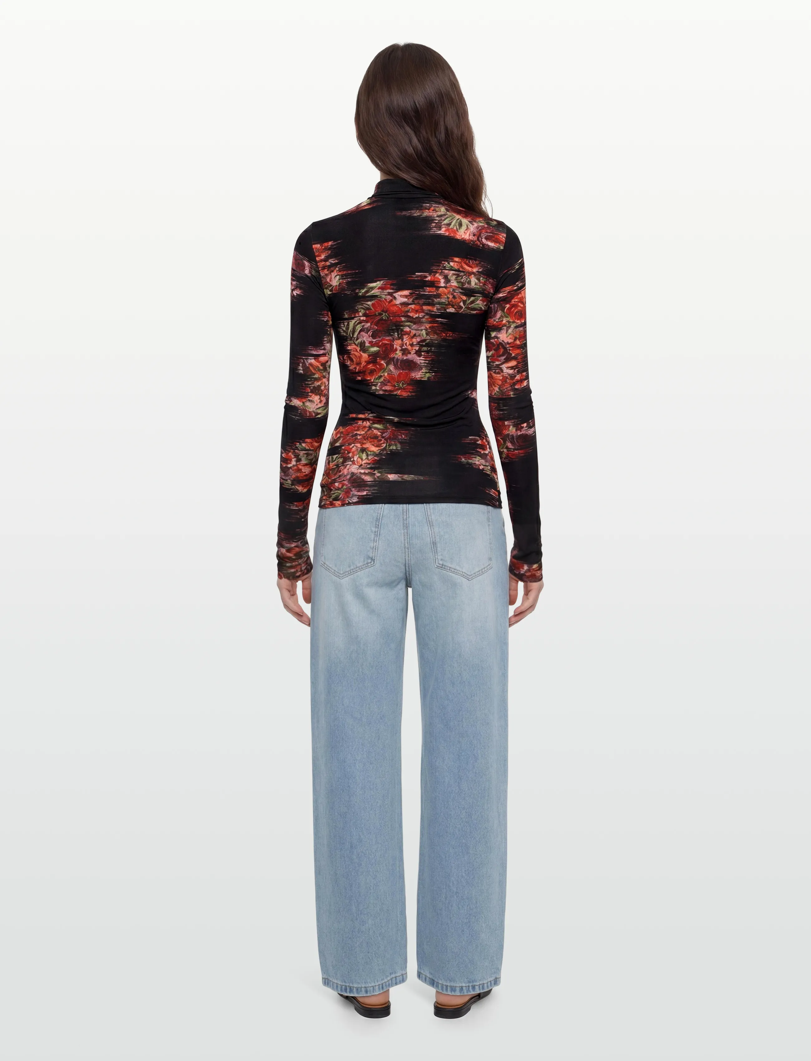 Ganni - Floral Jersey Turtleneck - multicolored - 4