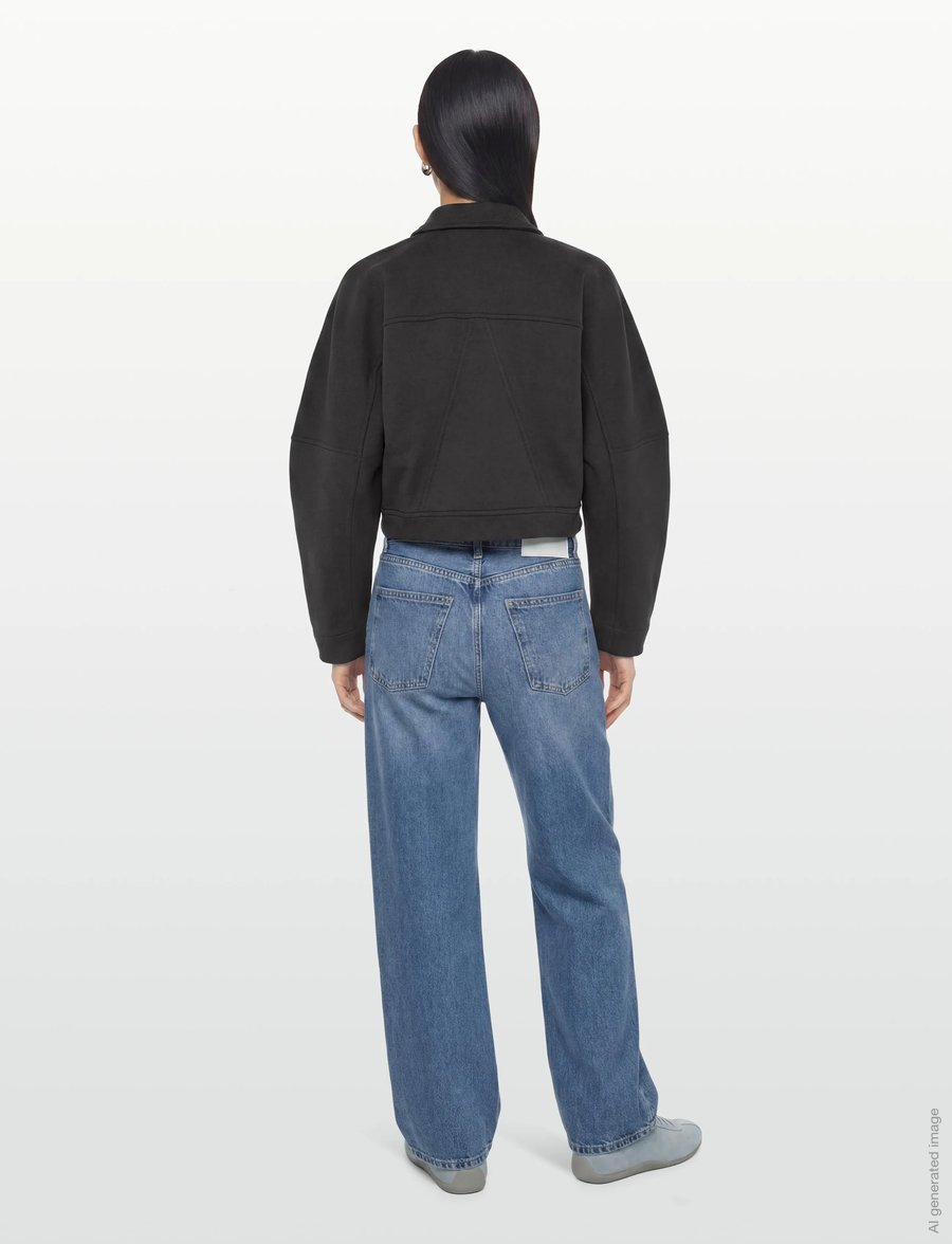 Ganni - Heavy Terry Jersey Bomber Jacket - grey - 4