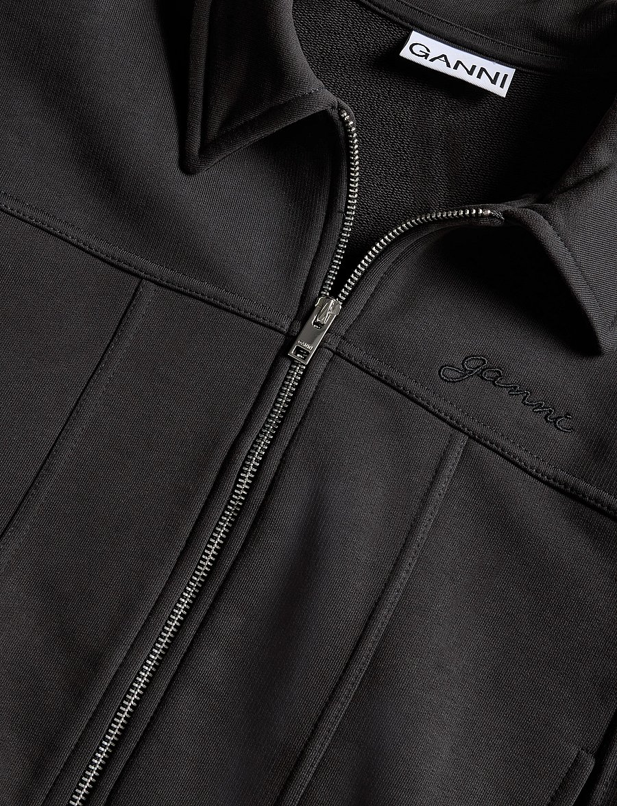 Ganni - Heavy Terry Jersey Bomber Jacket - frühlingsjacken - grey - 2