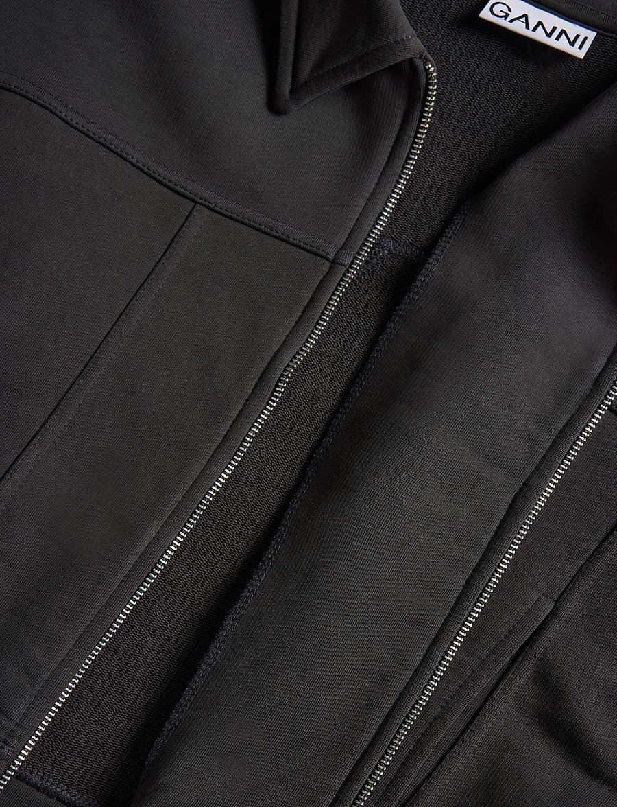 Ganni - Heavy Terry Jersey Bomber Jacket - frühlingsjacken - grey - 4
