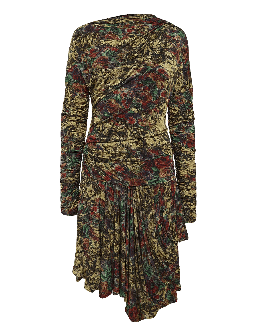 Ganni - Floral Print Ruched Mini Dress - kurze kleider - multicolored - 1