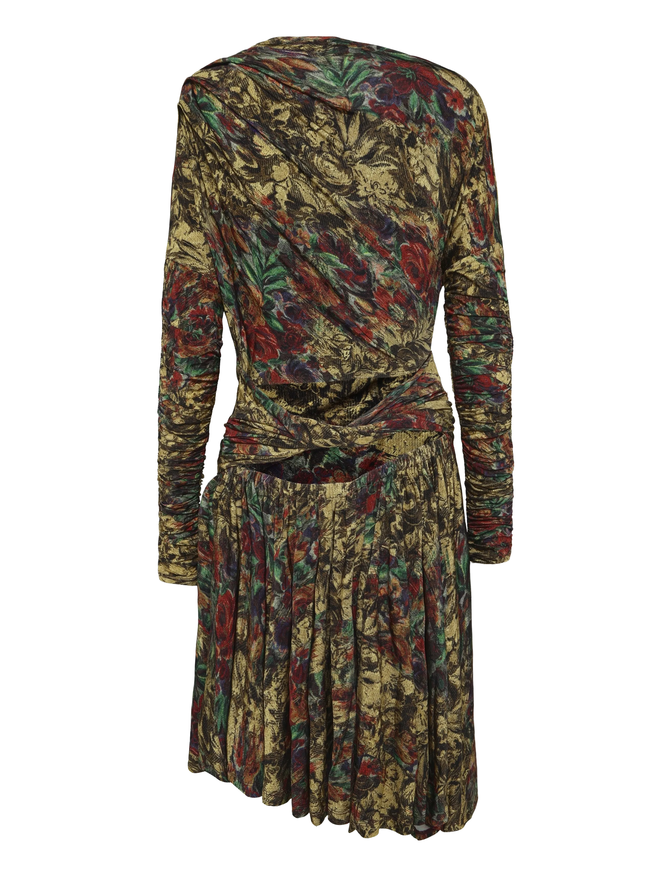 Ganni - Floral Print Ruched Mini Dress - korta klänningar - multicolored - 2