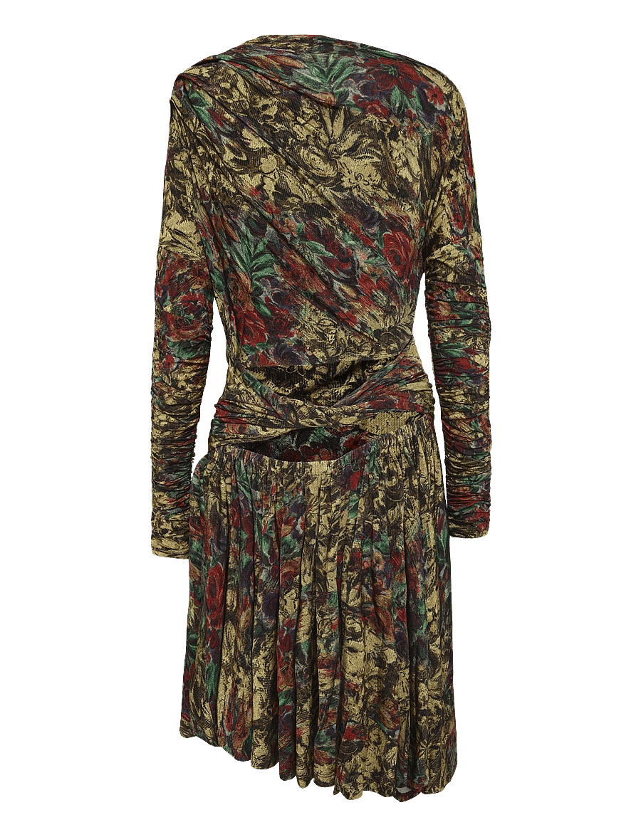 Ganni - Floral Print Ruched Mini Dress - kurze kleider - multicolored - 2