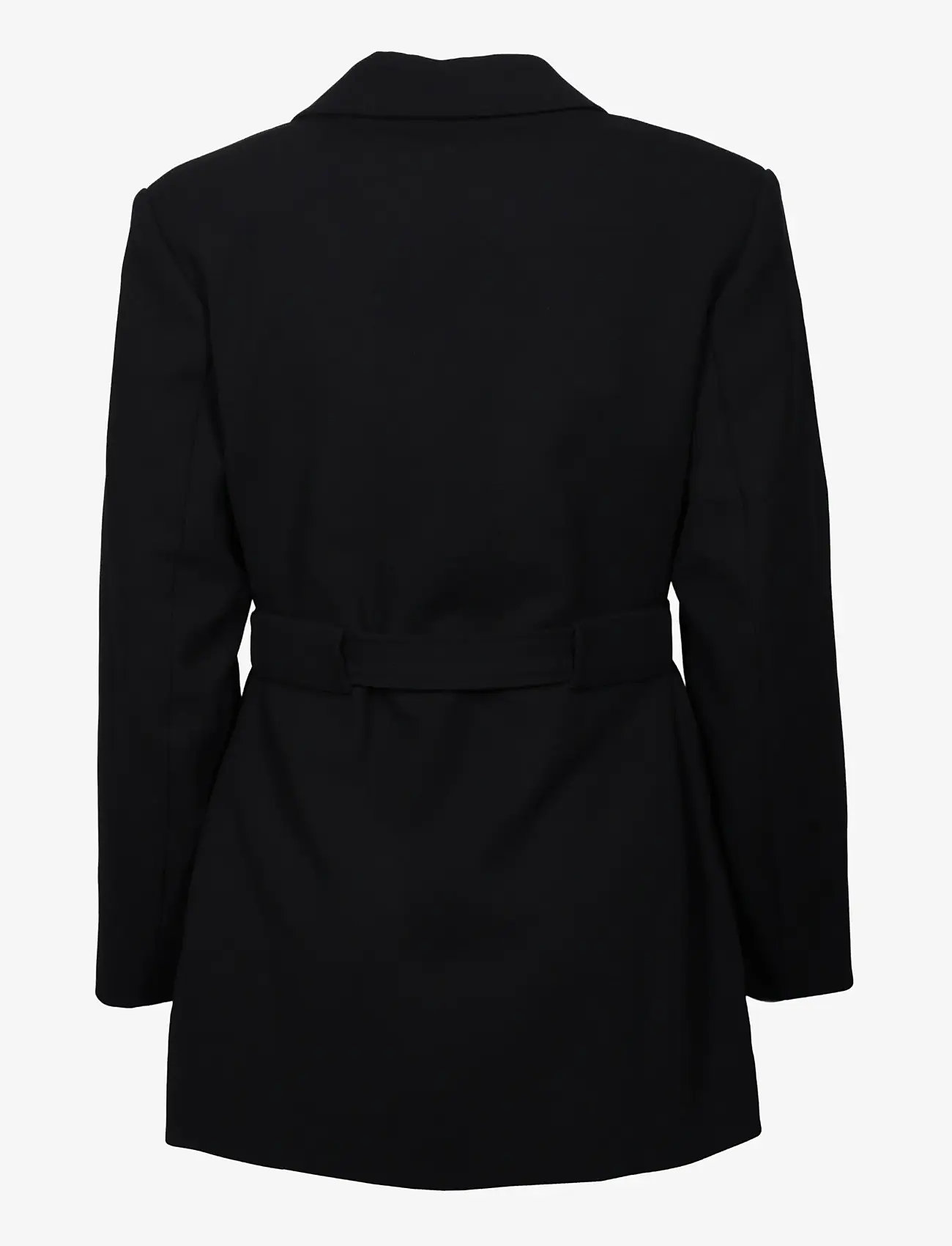 Ganni - Bonded Crepe Blazer - vööga bleiserid - black - 1