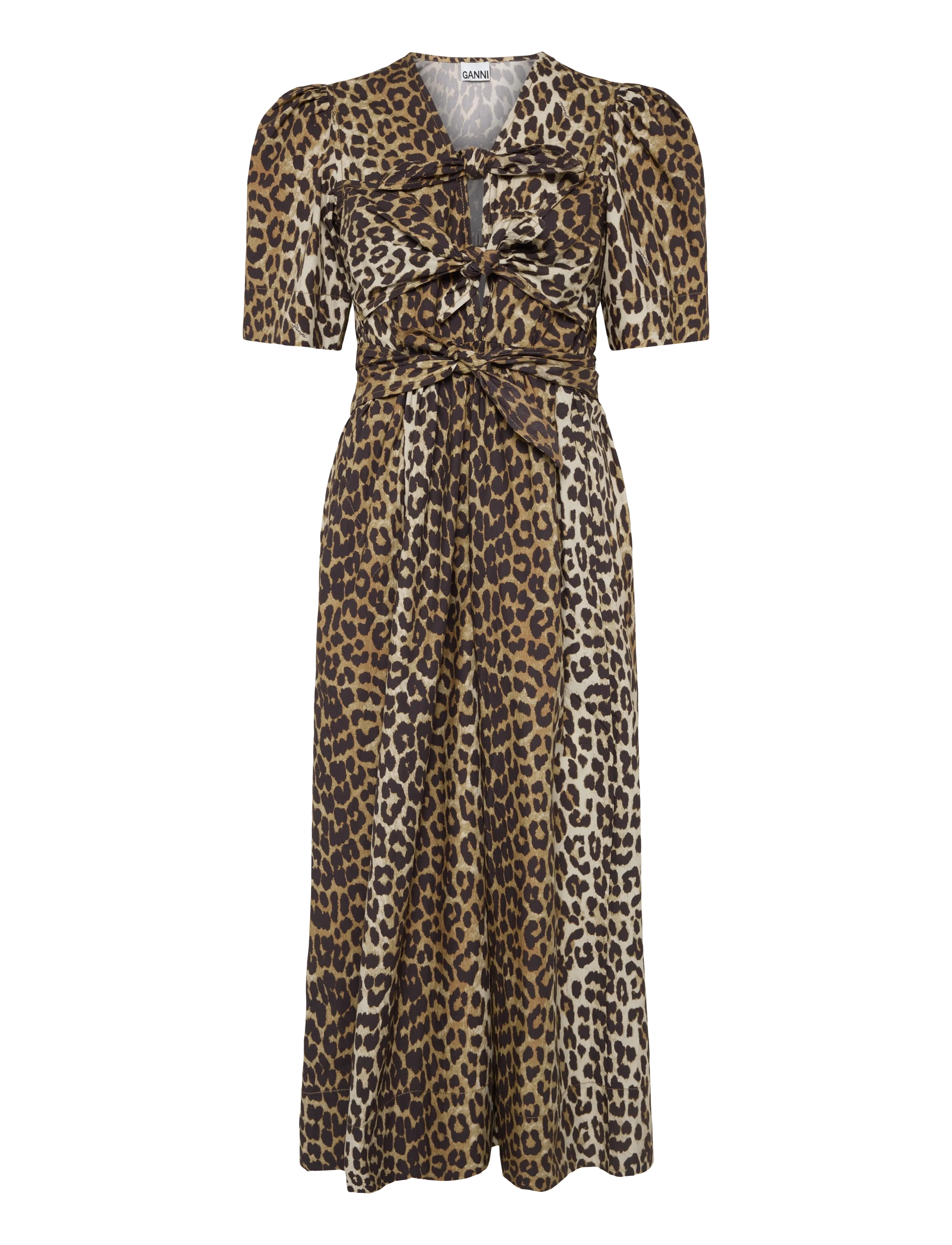 Ganni Printed Cotton Dress - Inspiration - BROWN / brown
