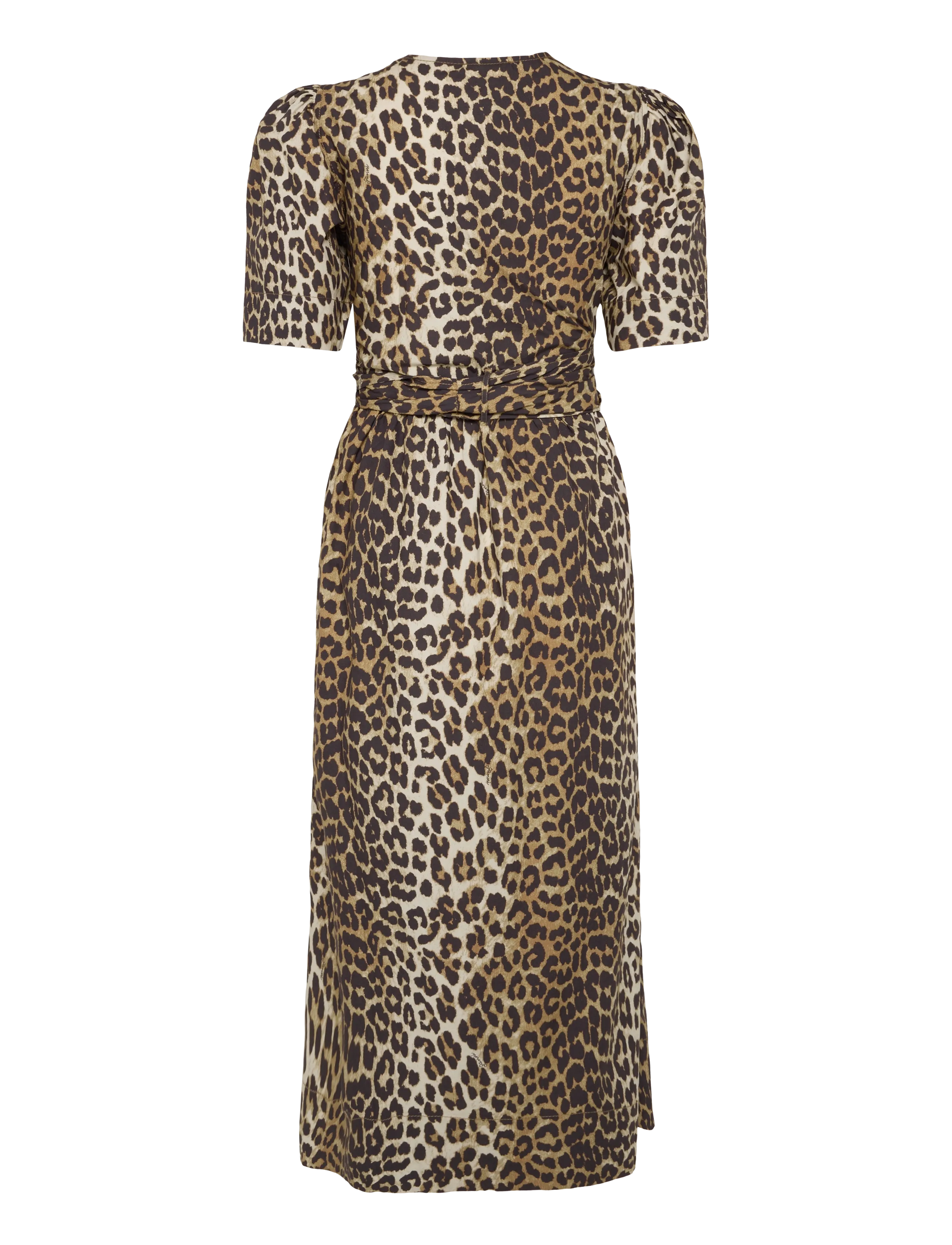 Ganni - Printed Cotton Dress - sommerkleider - brown - 1