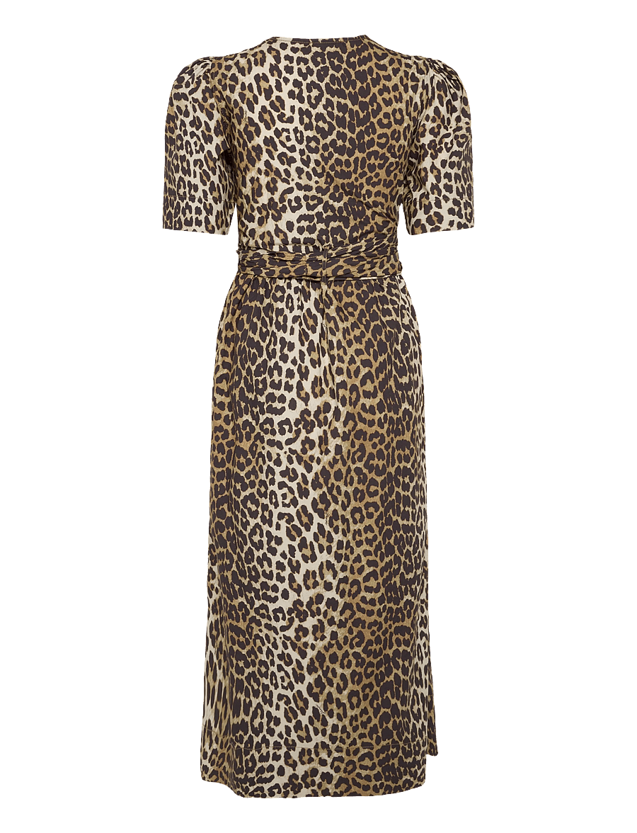 Ganni - Printed Cotton Dress - sommerkleider - brown - 1