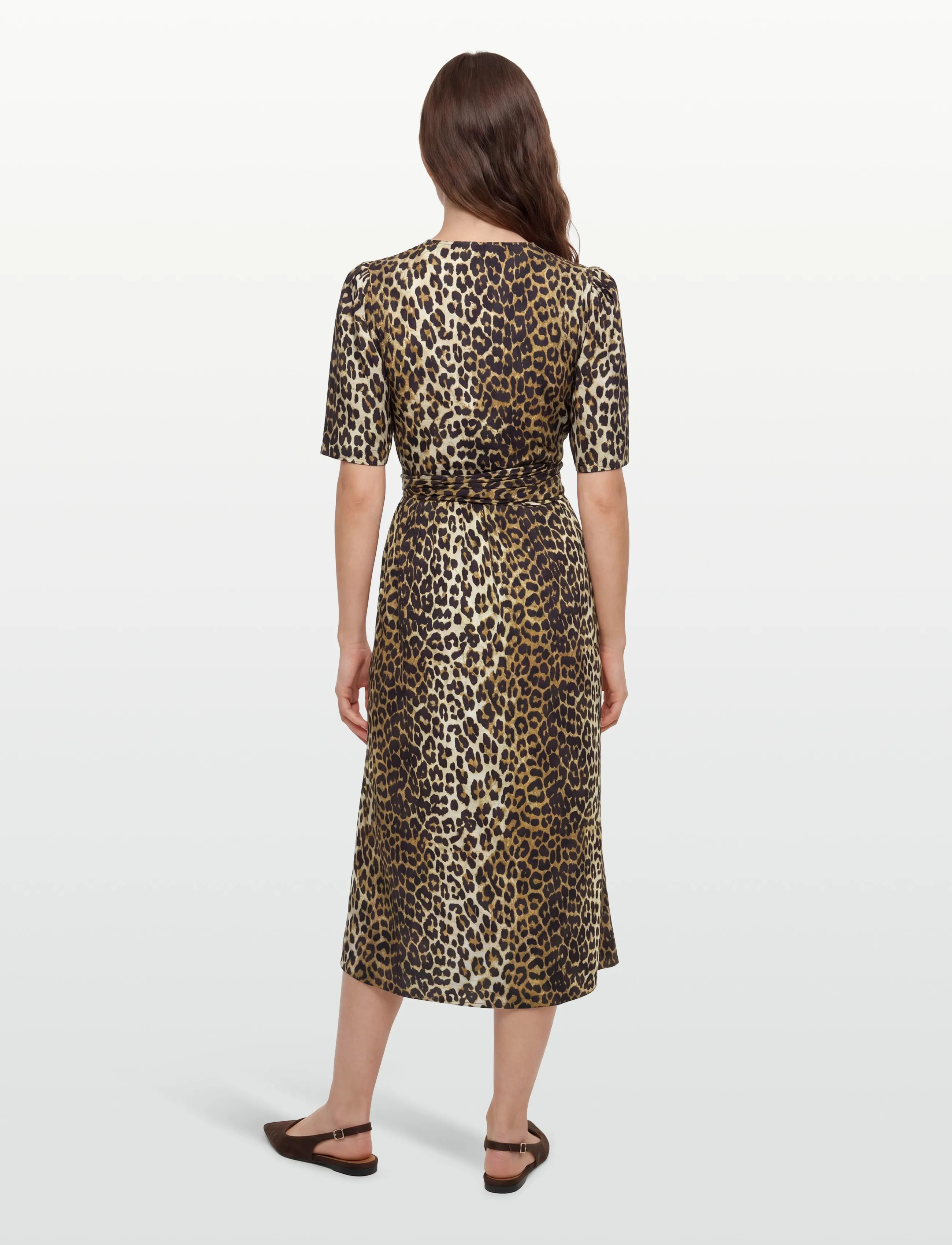 Ganni - Printed Cotton Dress - brown - 4