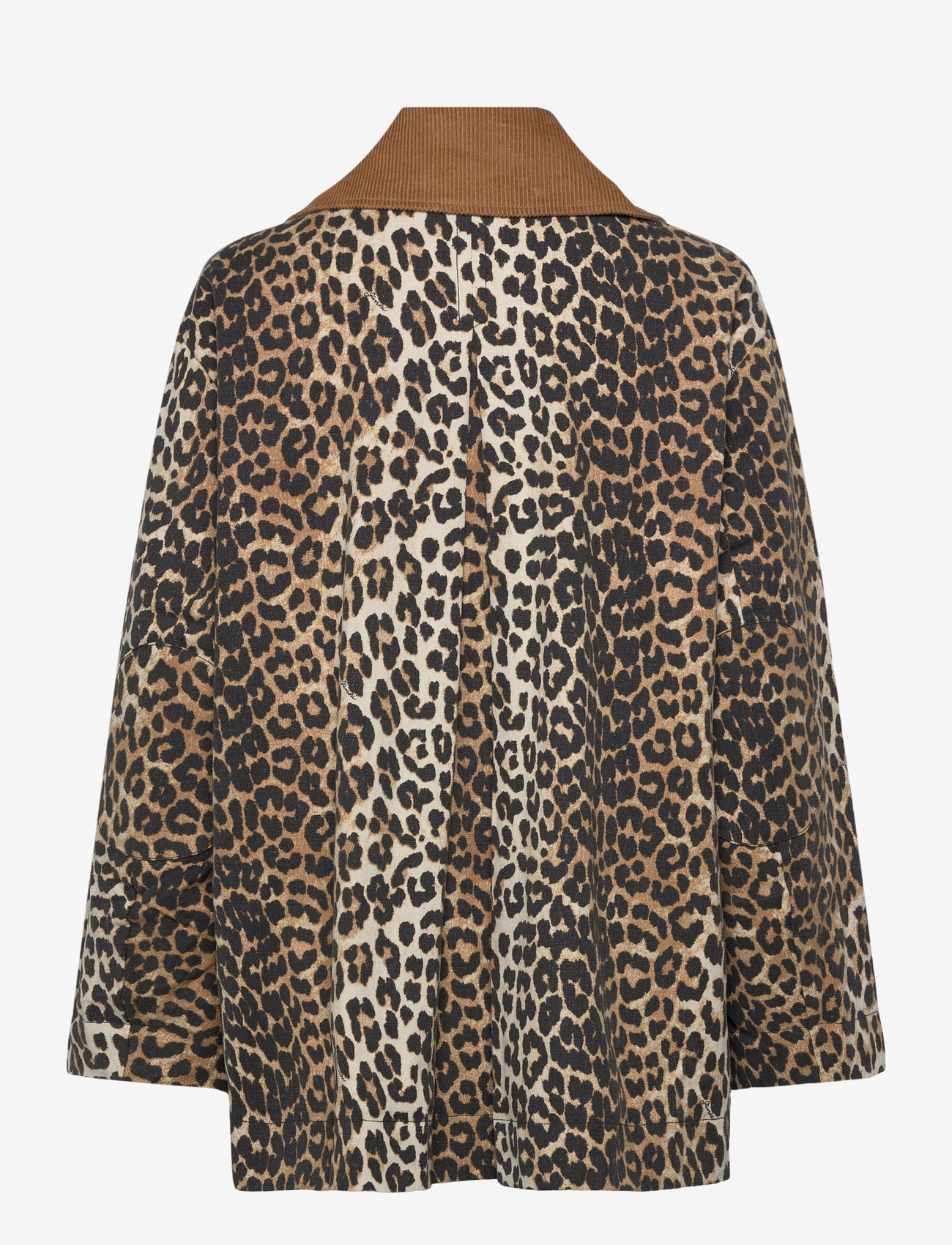 Ganni - Canvas Midi Jacket - forårsjakker - brown - 1