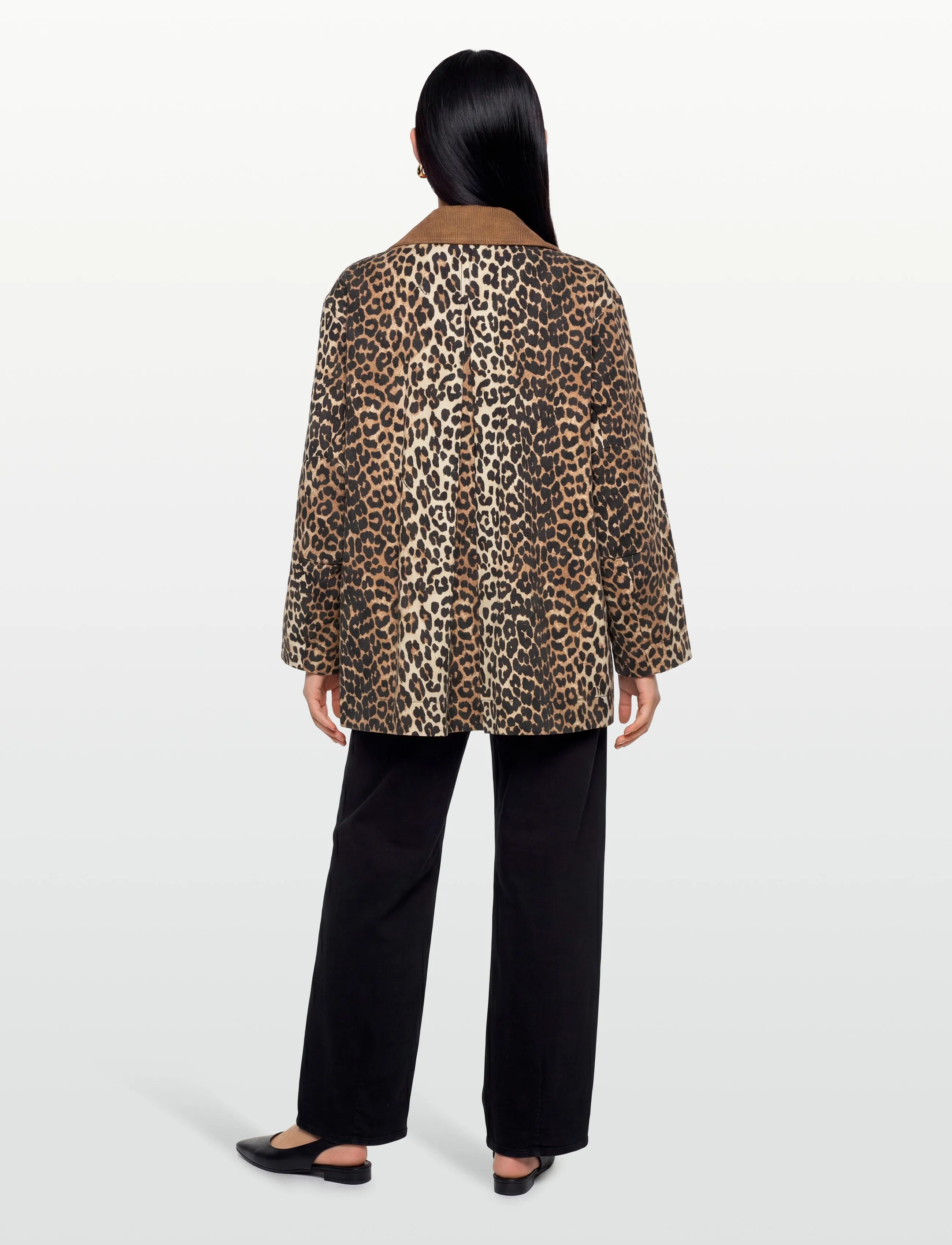 Ganni - Canvas Midi Jacket - vårjackor - brown - 4