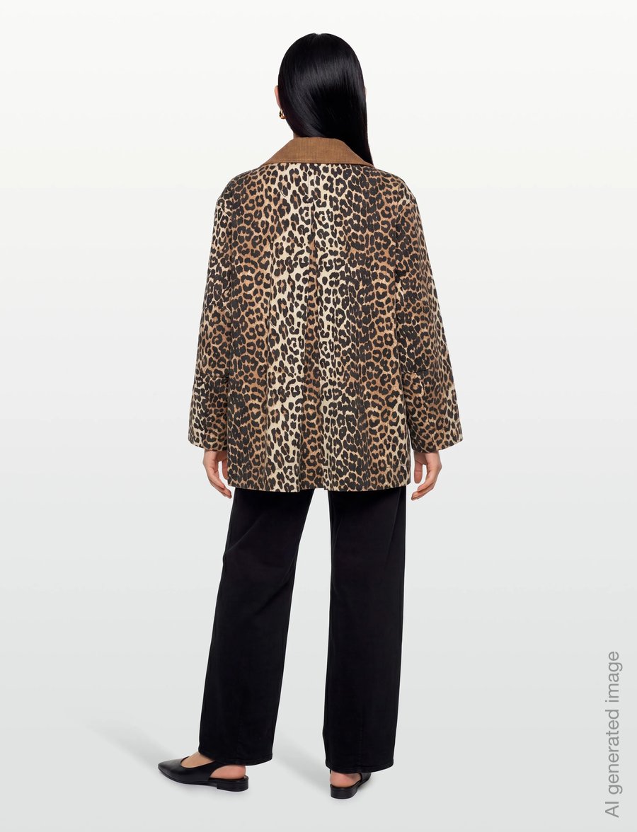 Ganni - Canvas Midi Jacket - light jackets - brown - 4