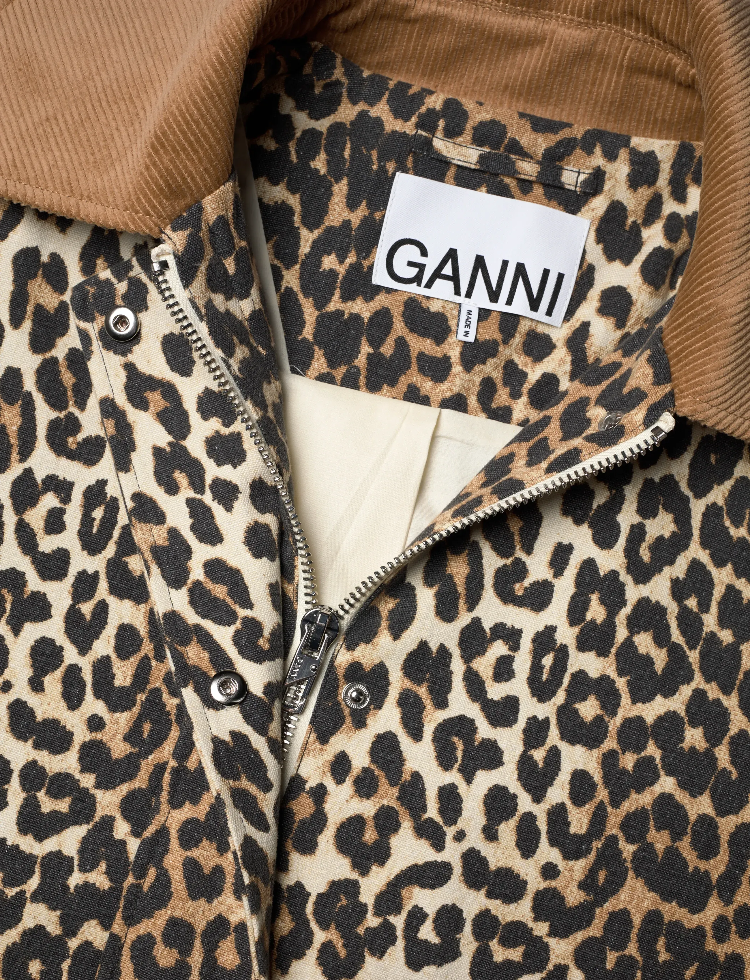 Ganni - Canvas Midi Jacket - spring jackets - brown - 2
